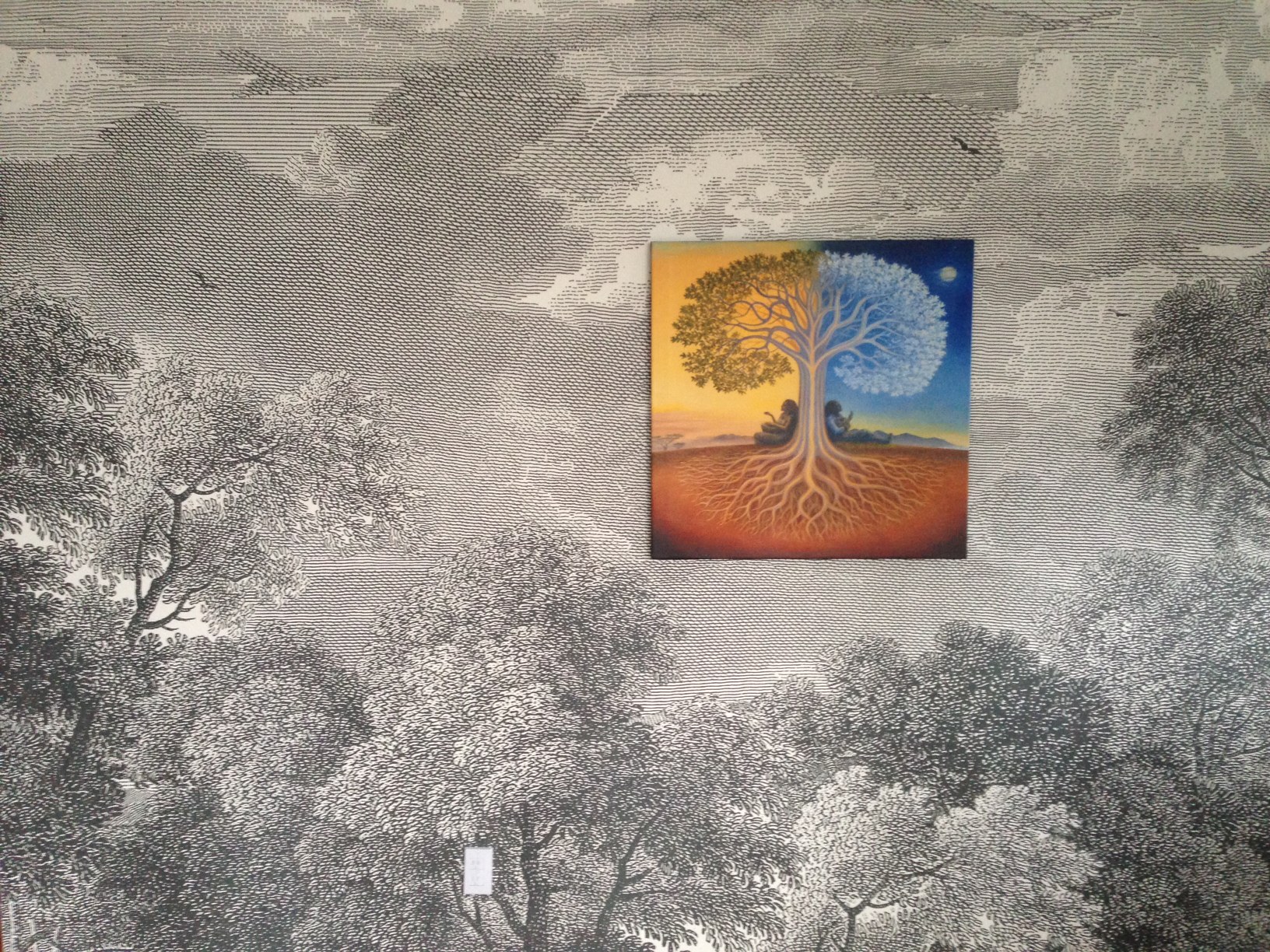  Select Wallpaper by KDP Design to compliment the client's art collection.  &nbsp; 