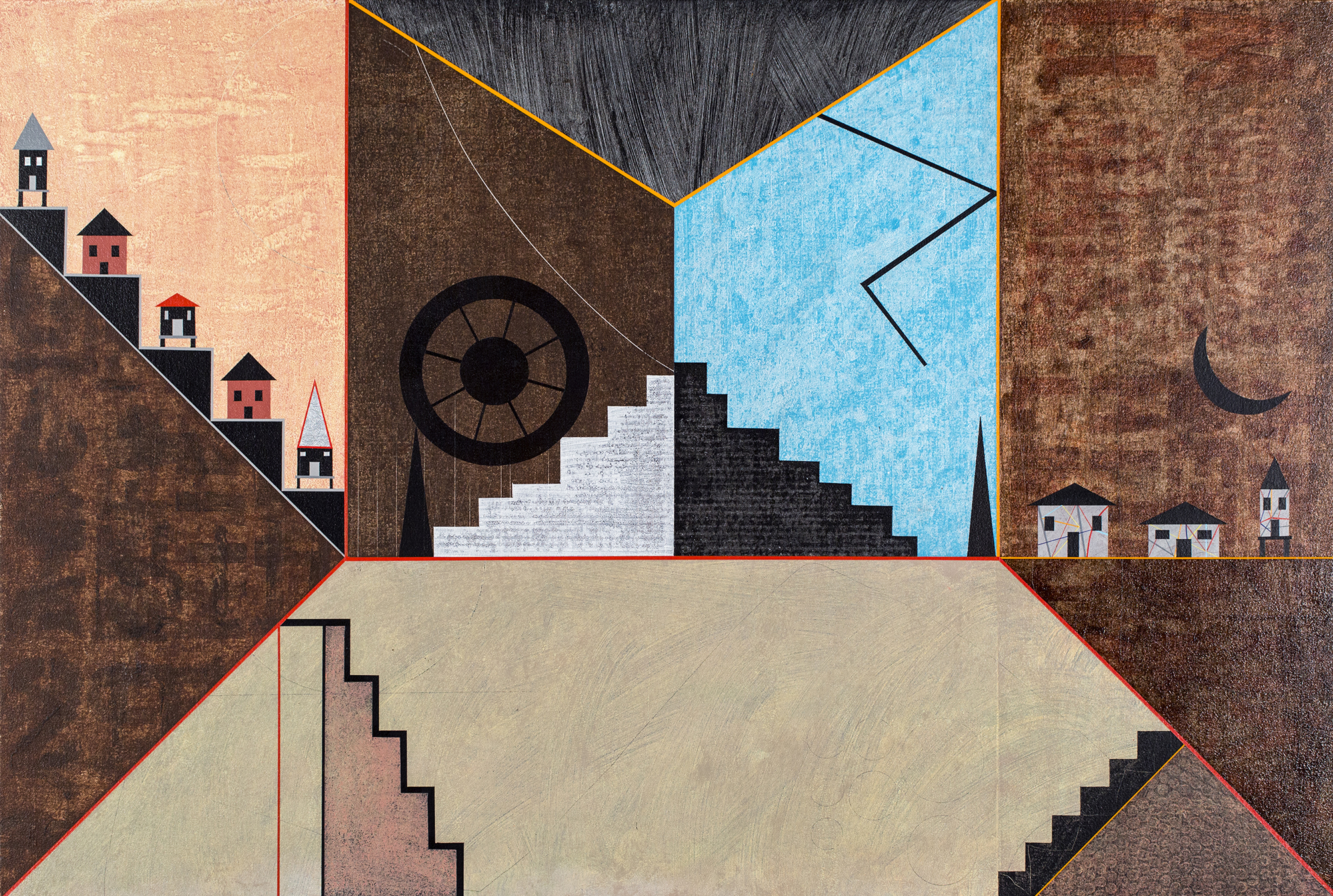 Rooms #2, 2019; acrylic on canvas; 32 x 47.75 inches