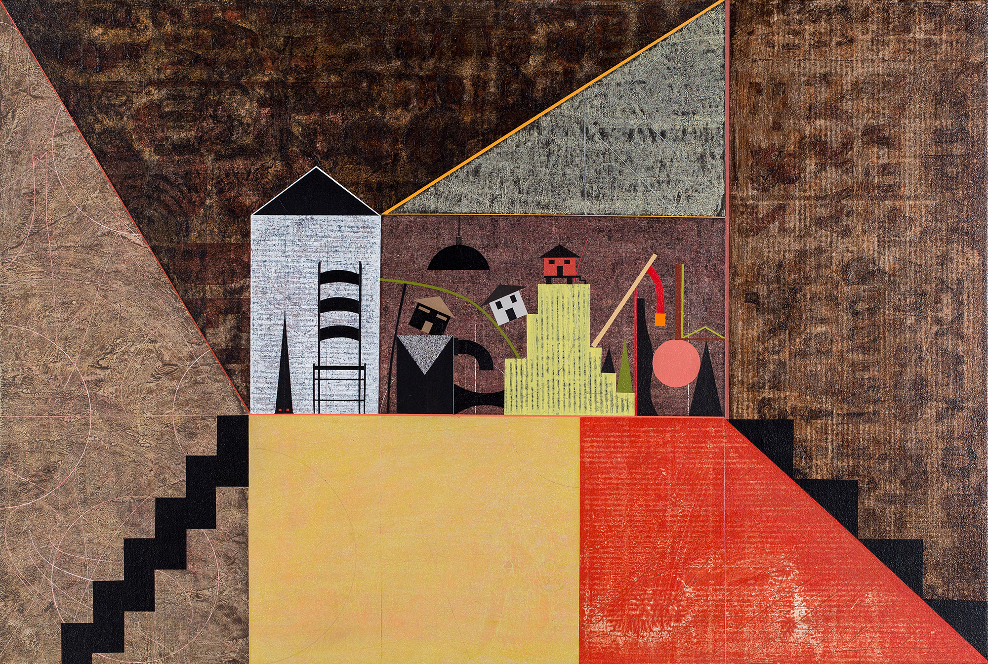 Rooms #4, 2019; acrylic on canvas; 32 x 47.75 inches