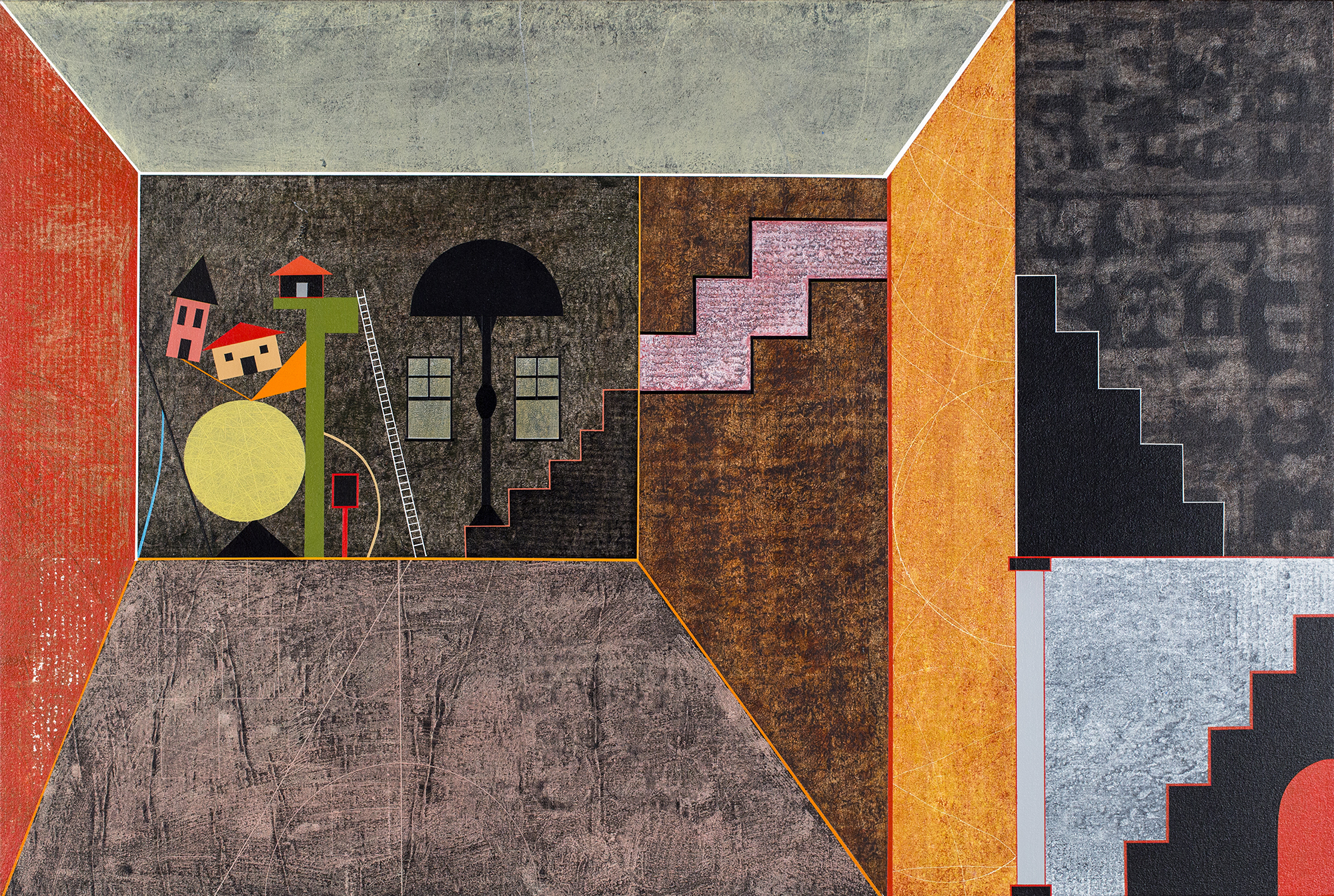 Rooms #5, 2019; acrylic on canvas; 32 x 47.75 inches
