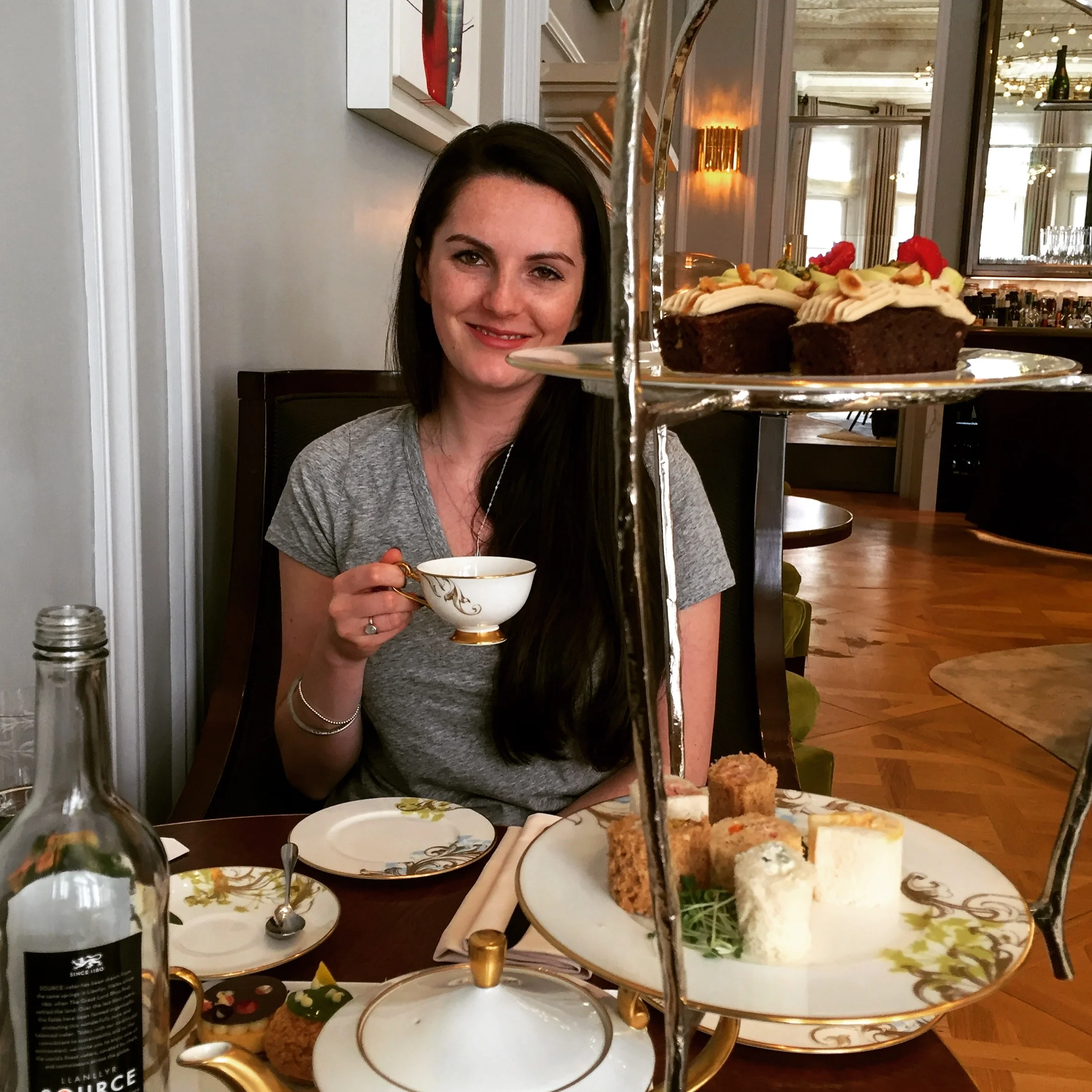 Trying to look ladylike with my dainty teacup!