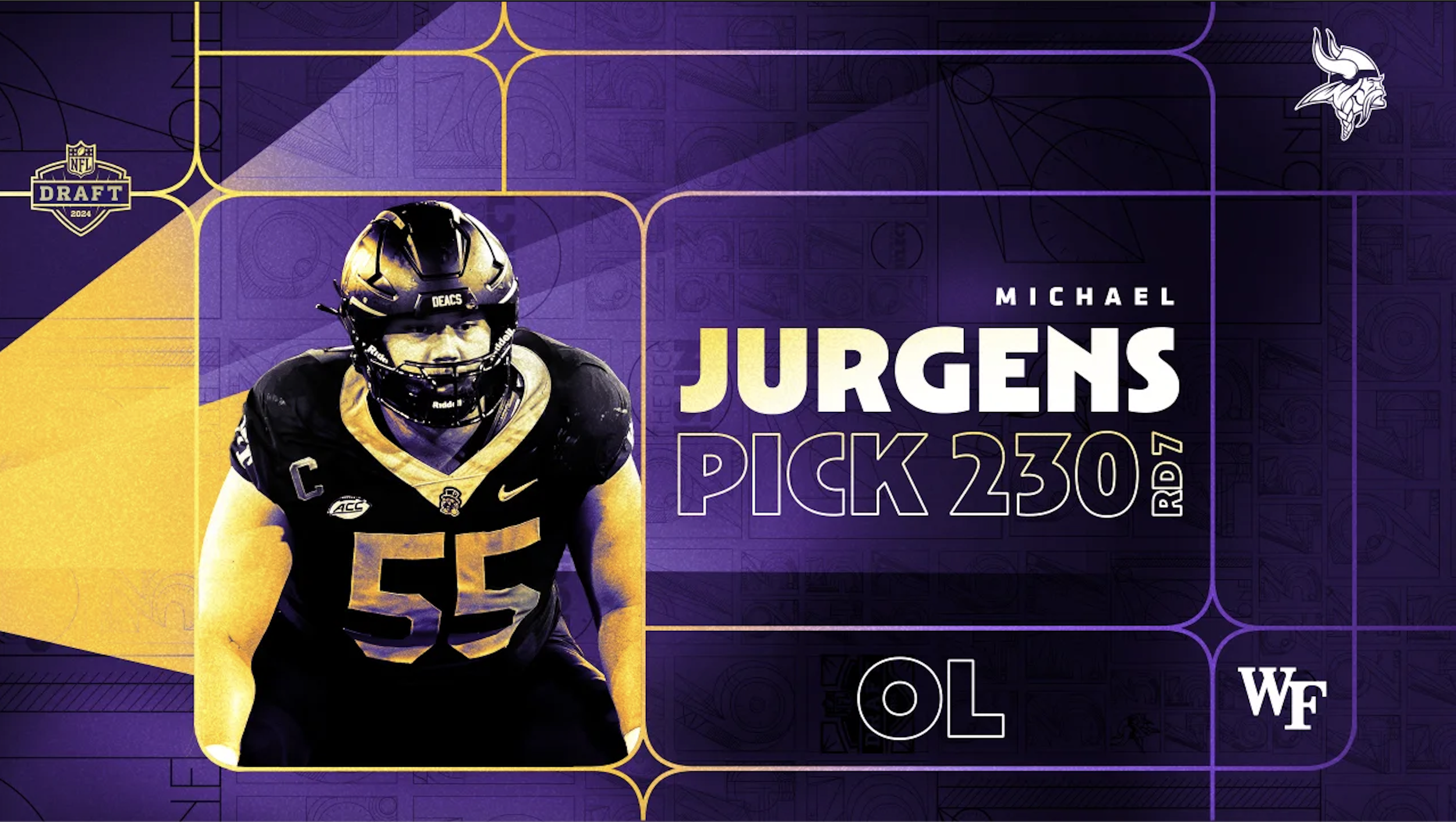 Vikings Draft Offensive Lineman Michael Jurgens in the 7th Round