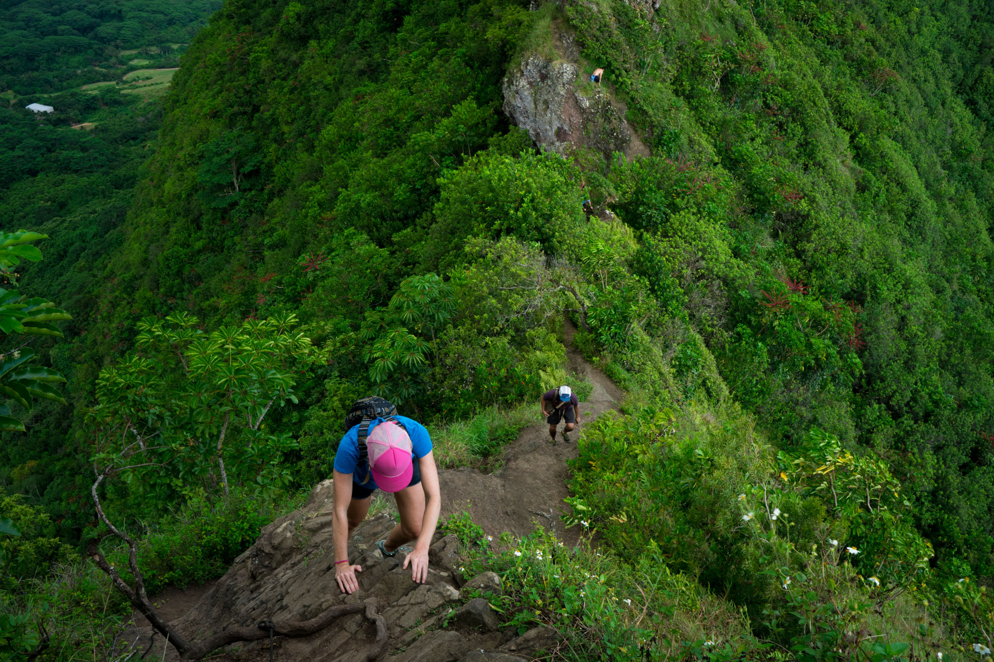 Laine & Owen climbing/hiking