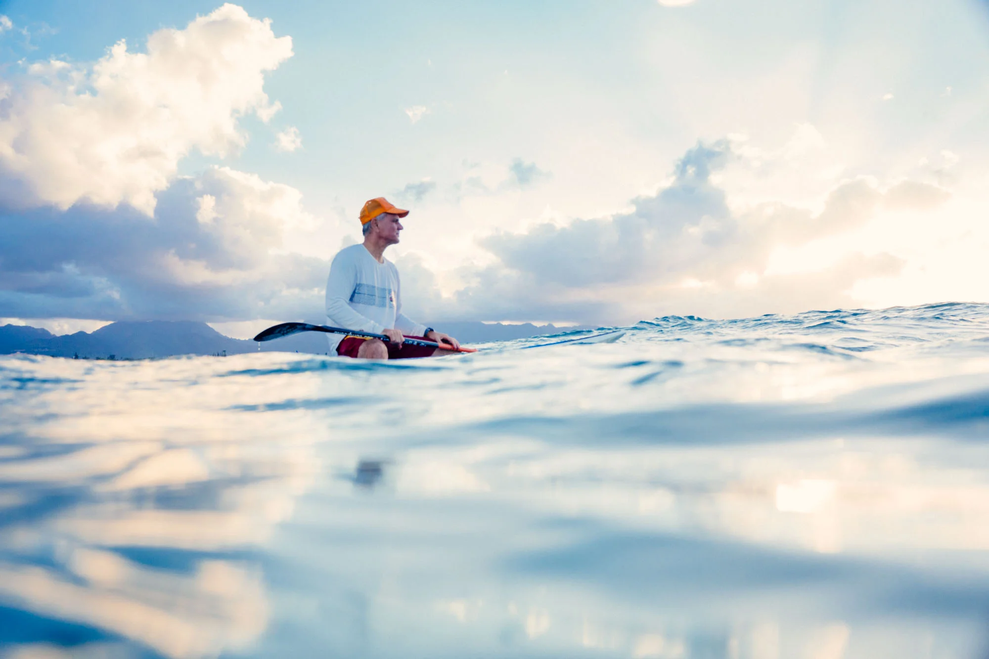 Ed on is Paddle Board out from Pearl Harbor