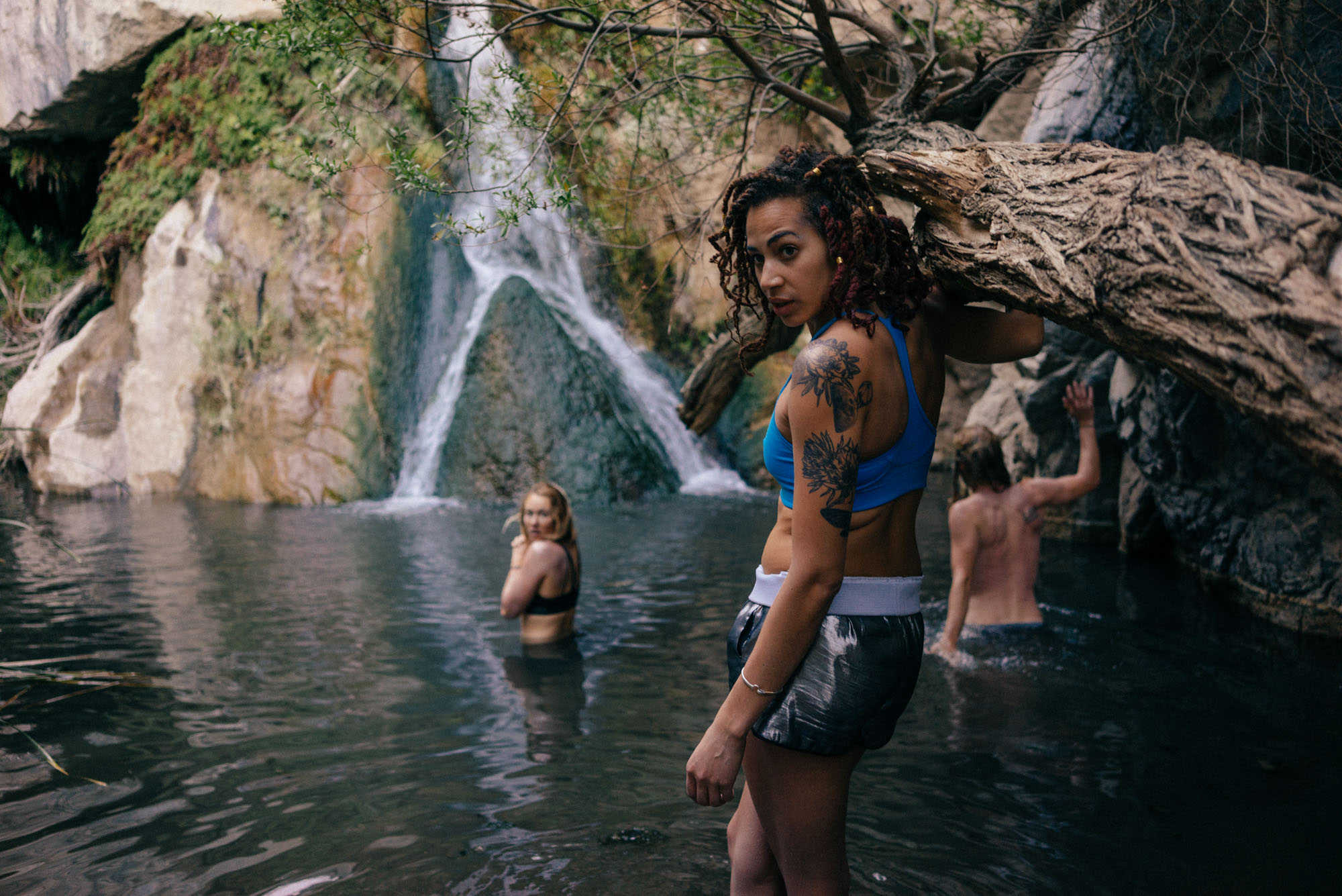 Zenobia, MAK, & Tom at Darwin Falls