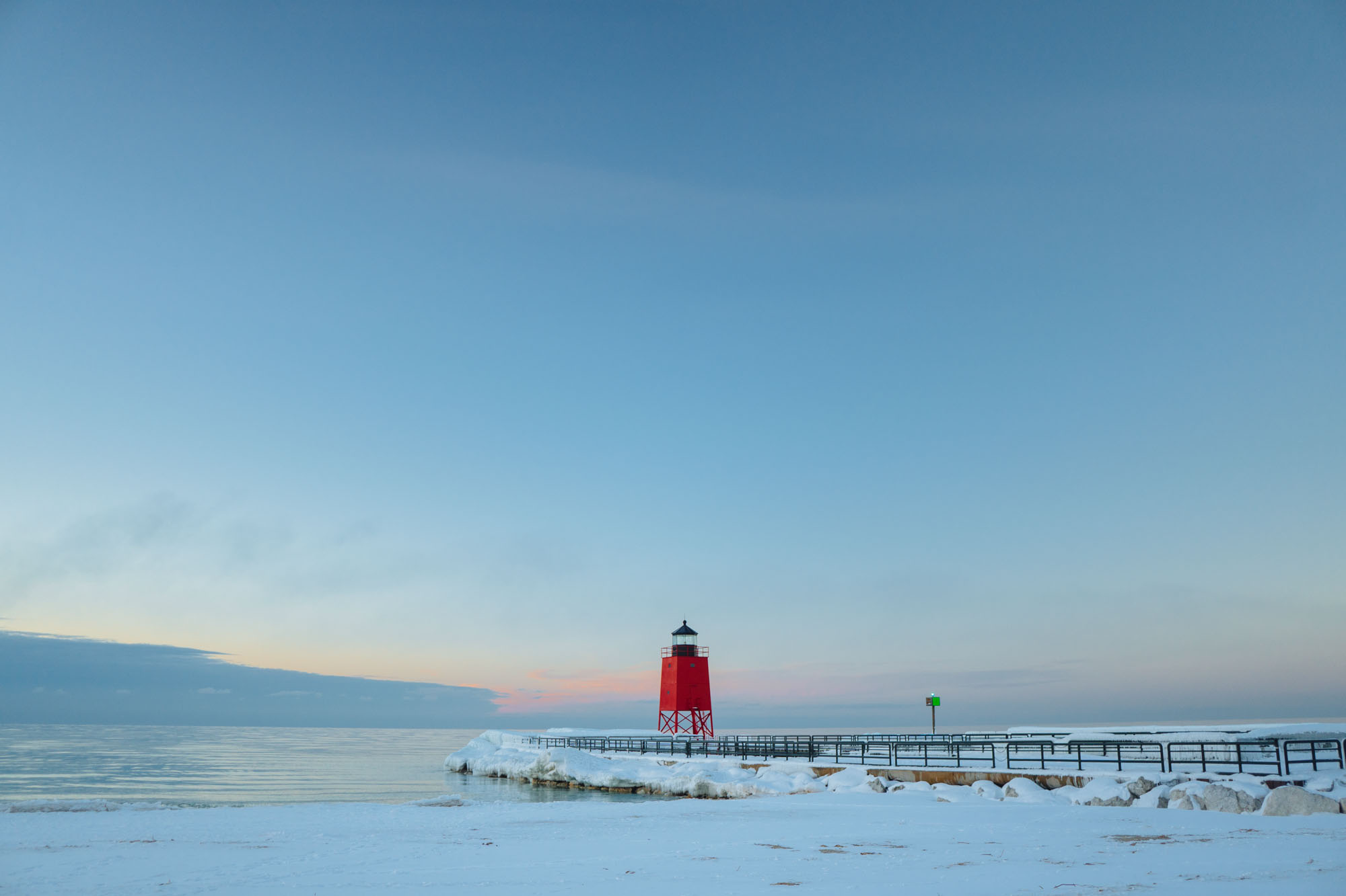 Frosty Charlevoix lighthouse. Temperature at the time of this image was 4 degrees.