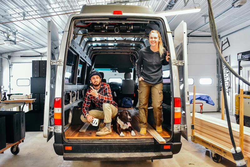 Pete, Snoop, and Tay with their project van