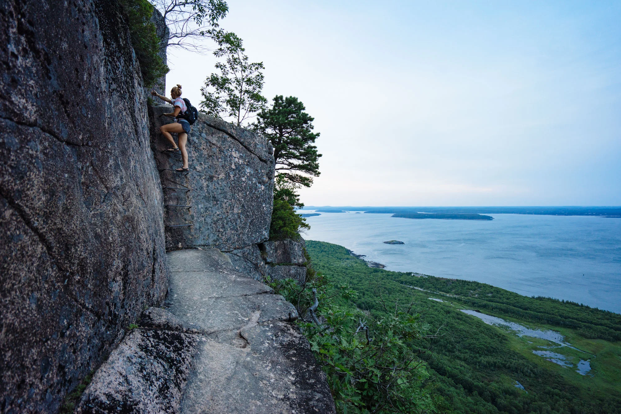 Ladder climb on Precipice Trail