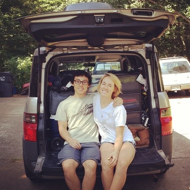 June 16th 2012 - lil' Mak & Owen about to hit the road (check out the sweet Instagram filter)