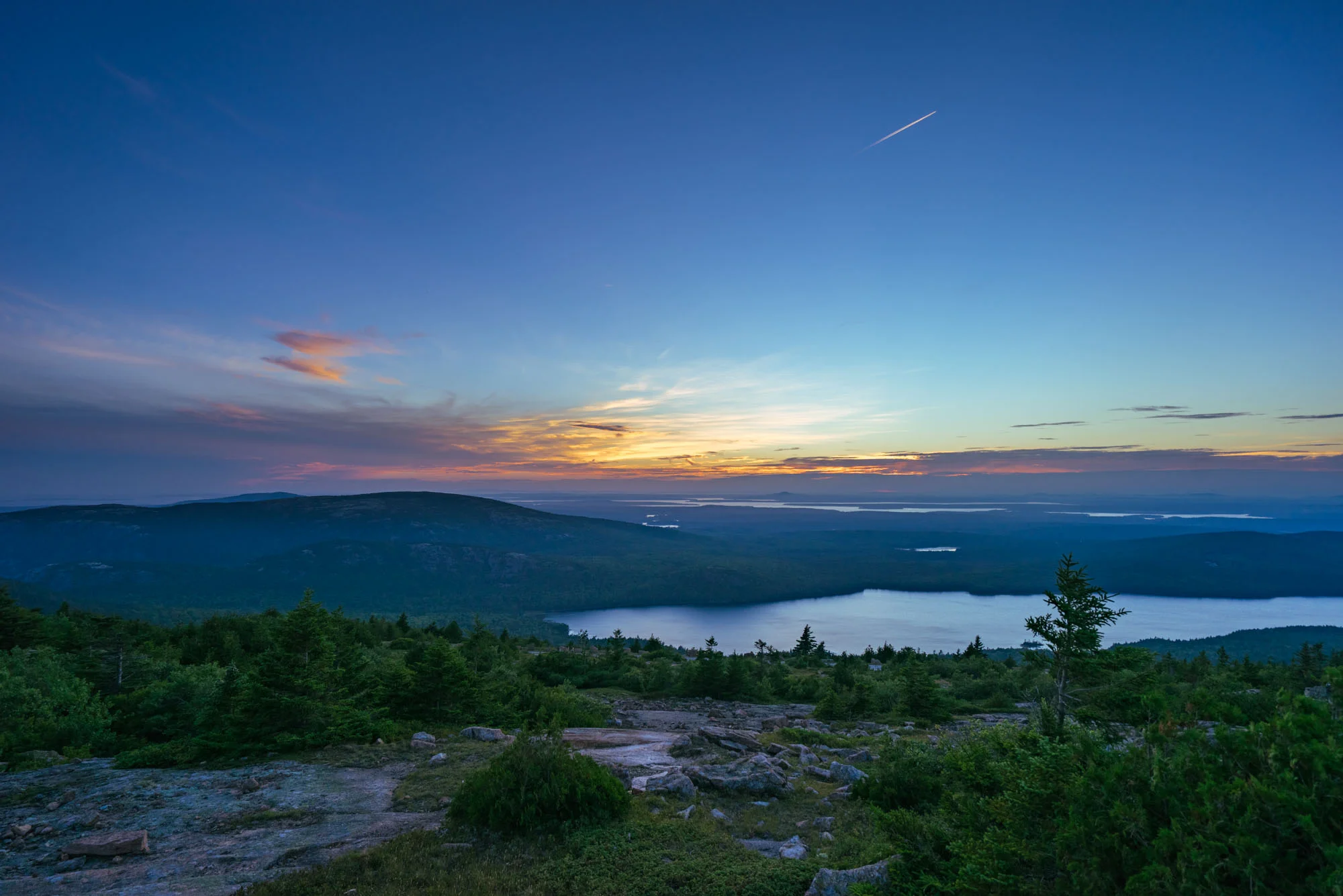 Sunset over Acadia NP from Cadillac Mountain