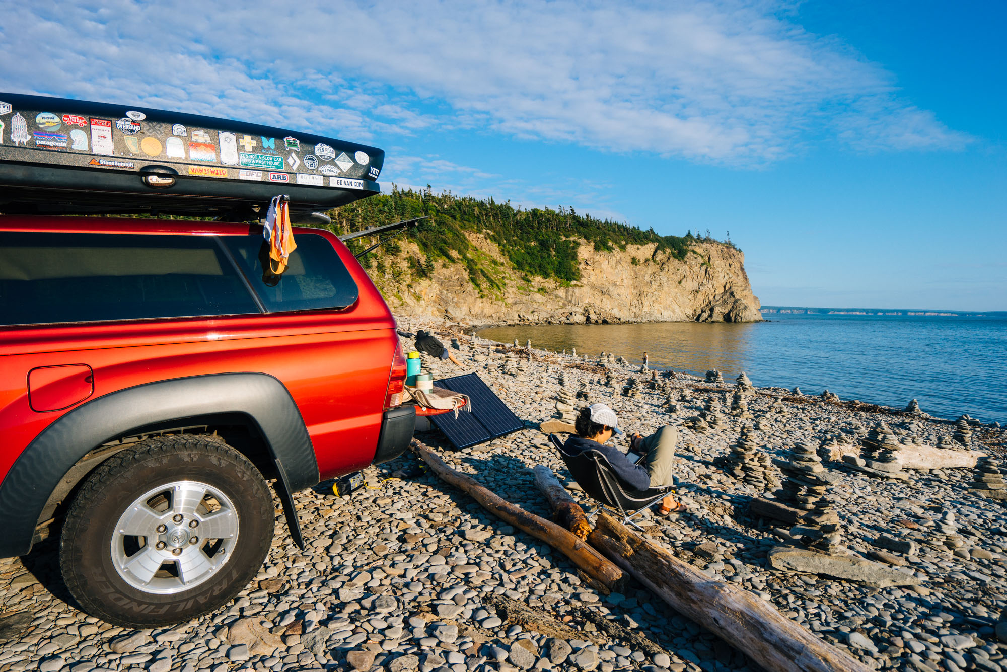 Chilling at camp on The Bay of Fundy