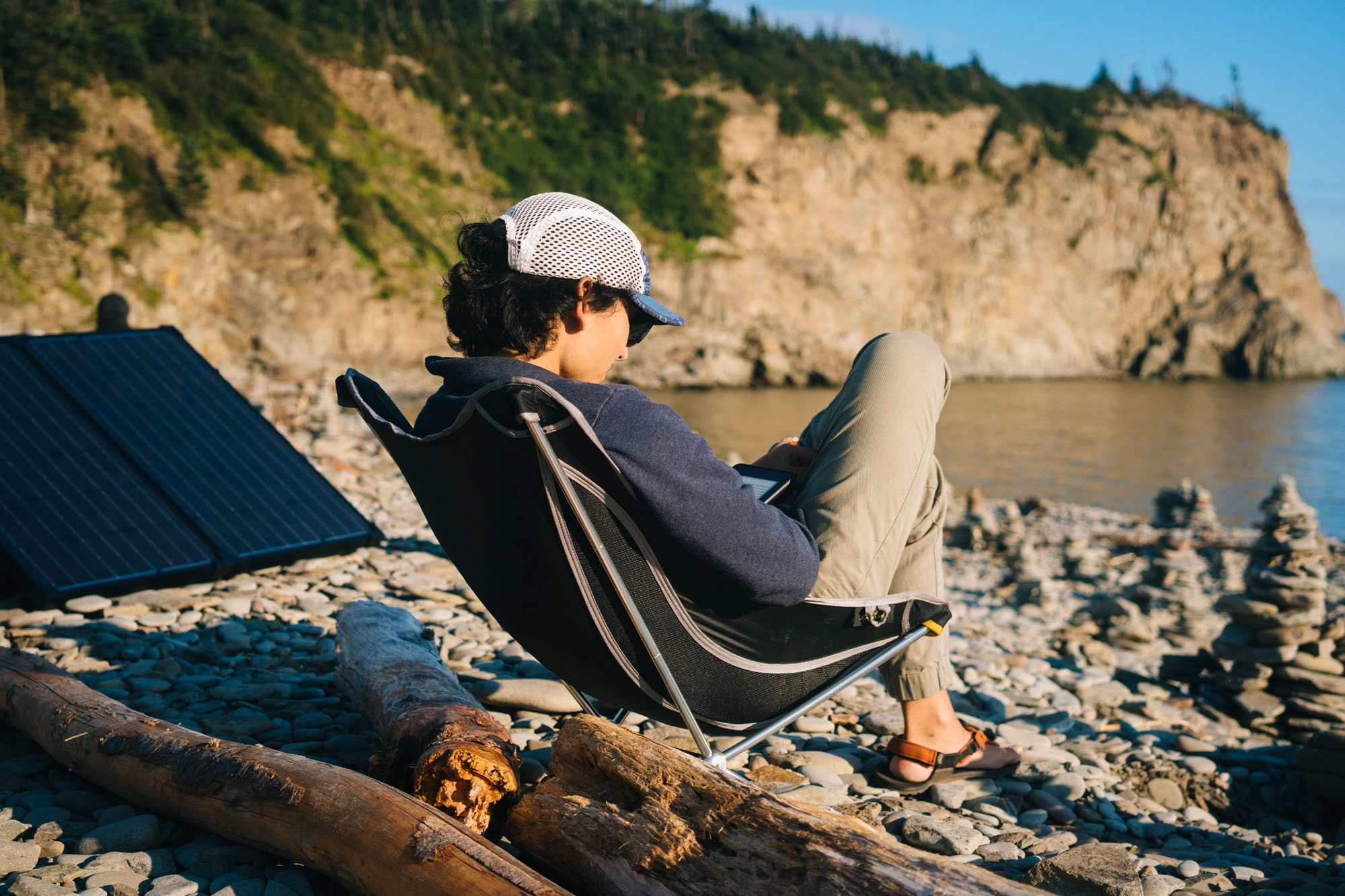 Chilling at camp on The Bay of Fundy