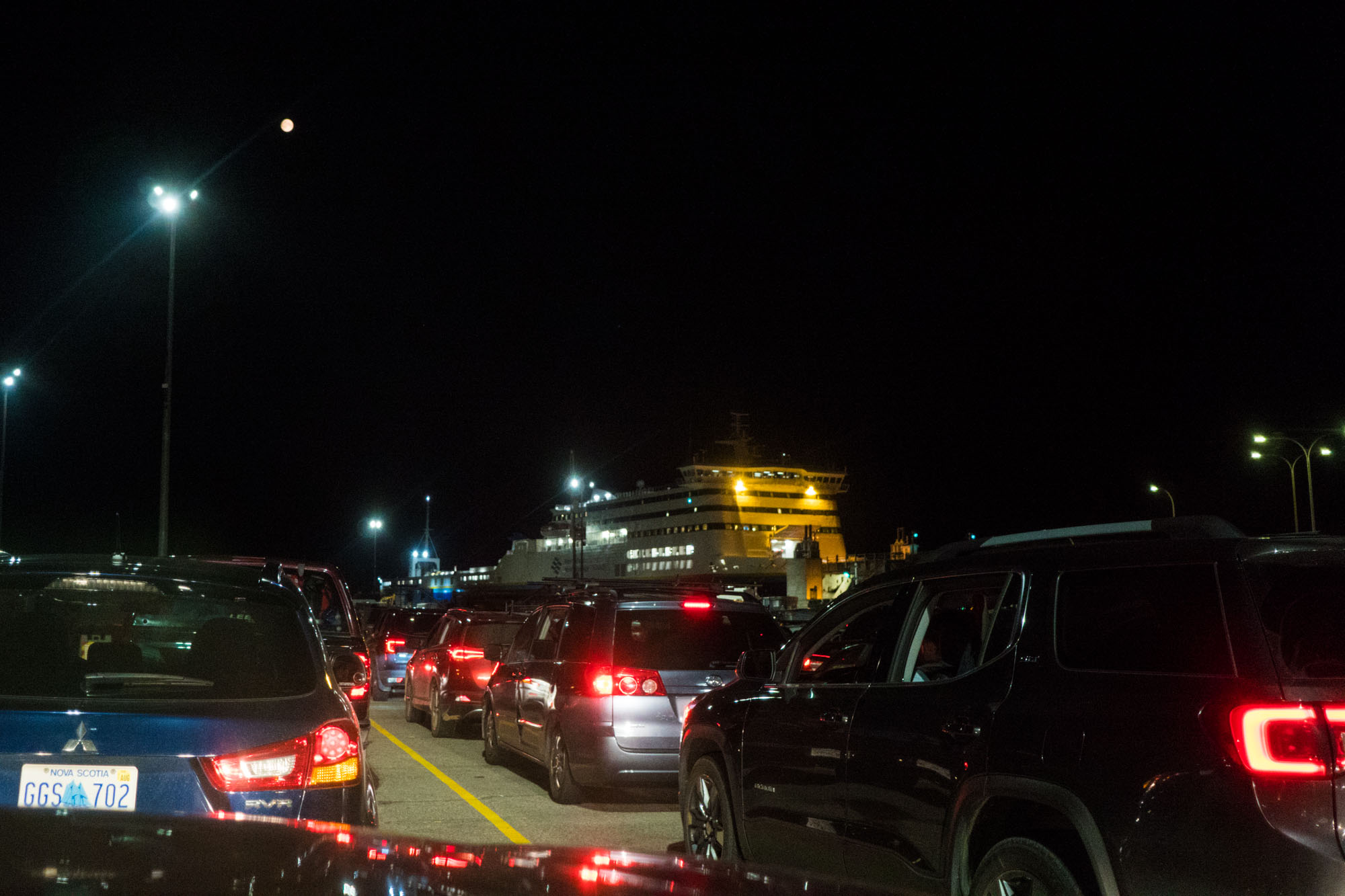 Line leading to our ferry to Port aux Basques, Newfoundland
