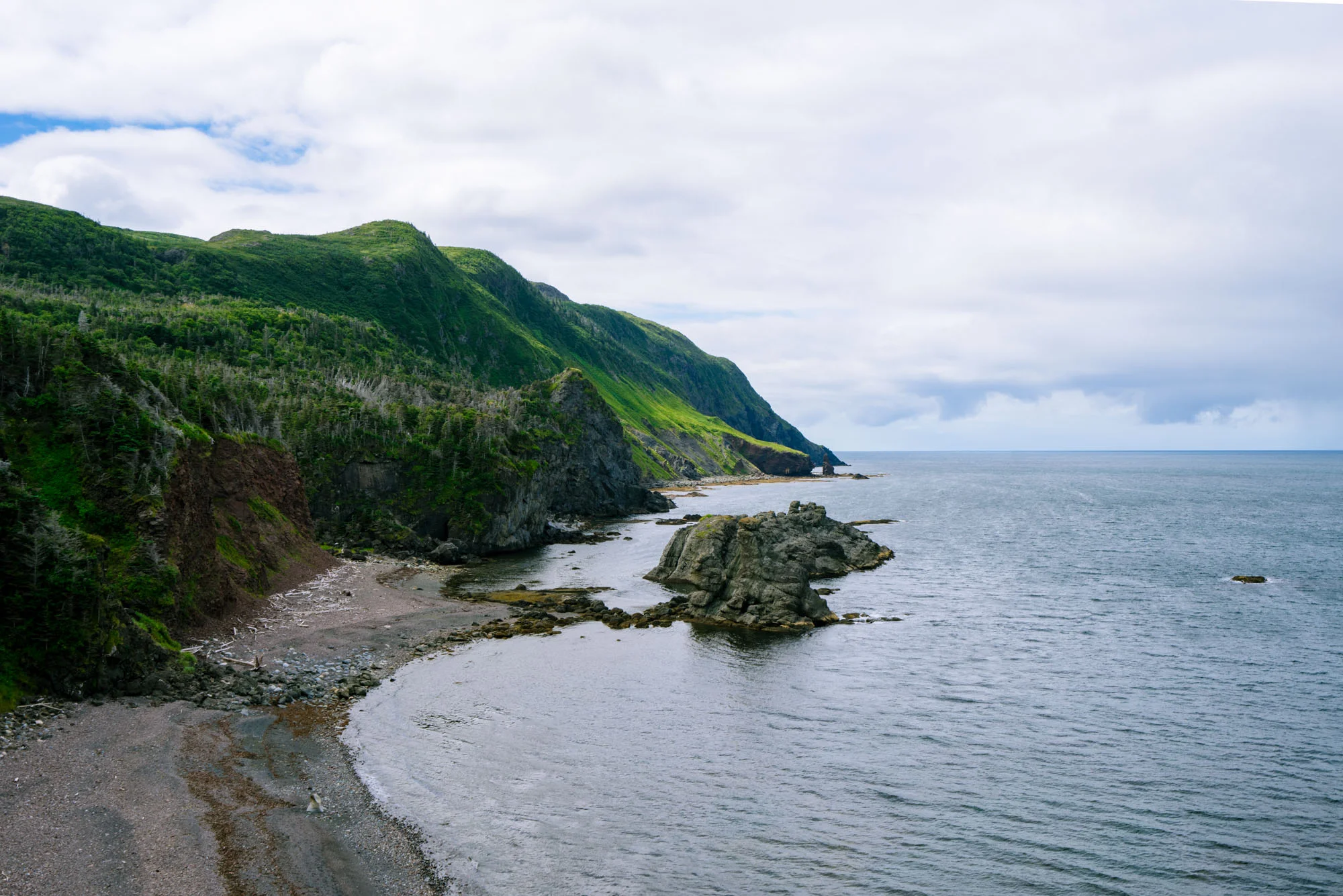 First view of the coast after coming up over the mountain on the Green Garden Trail