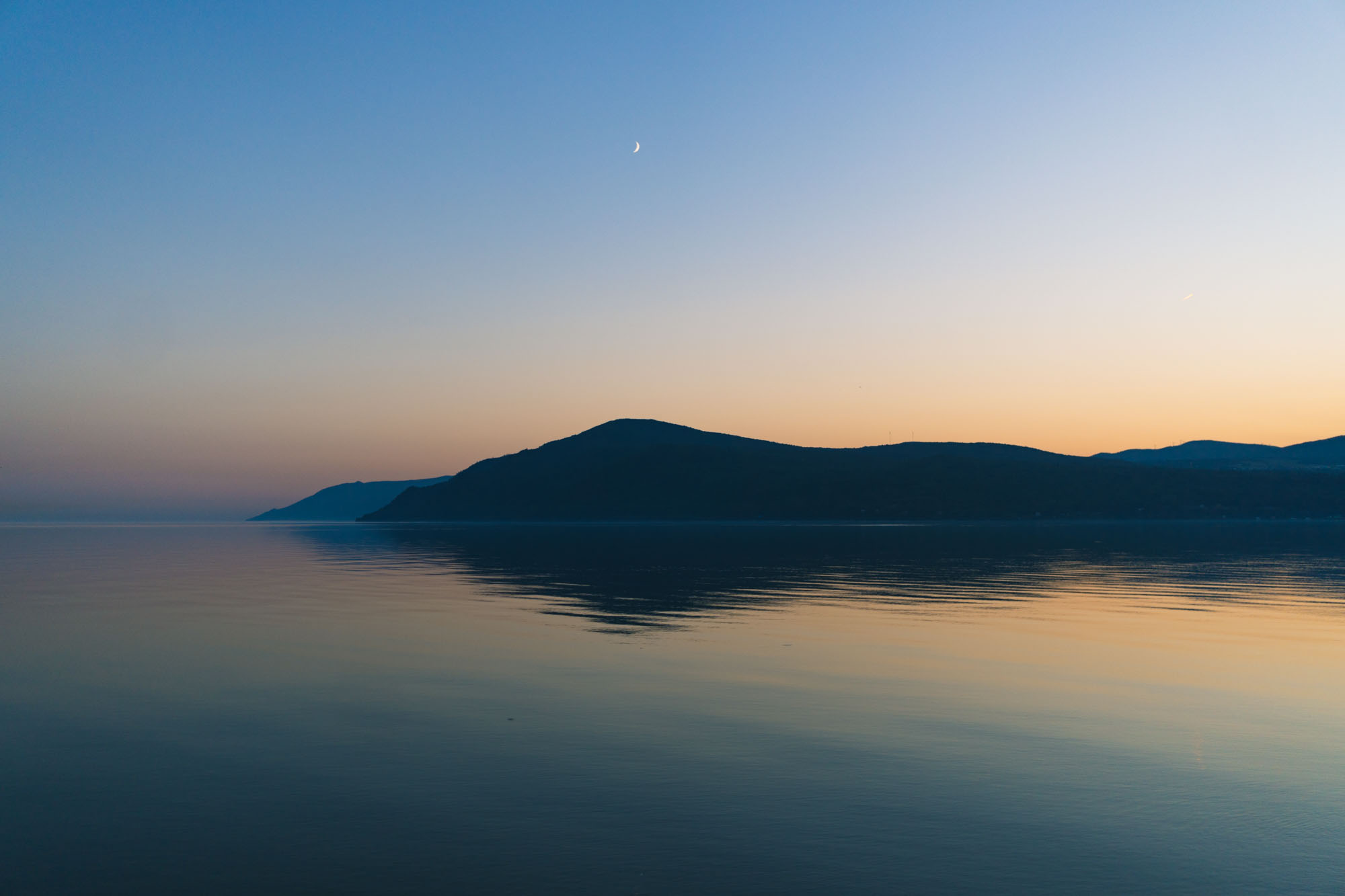 Sunset from camp outside of Baie Saint Paul