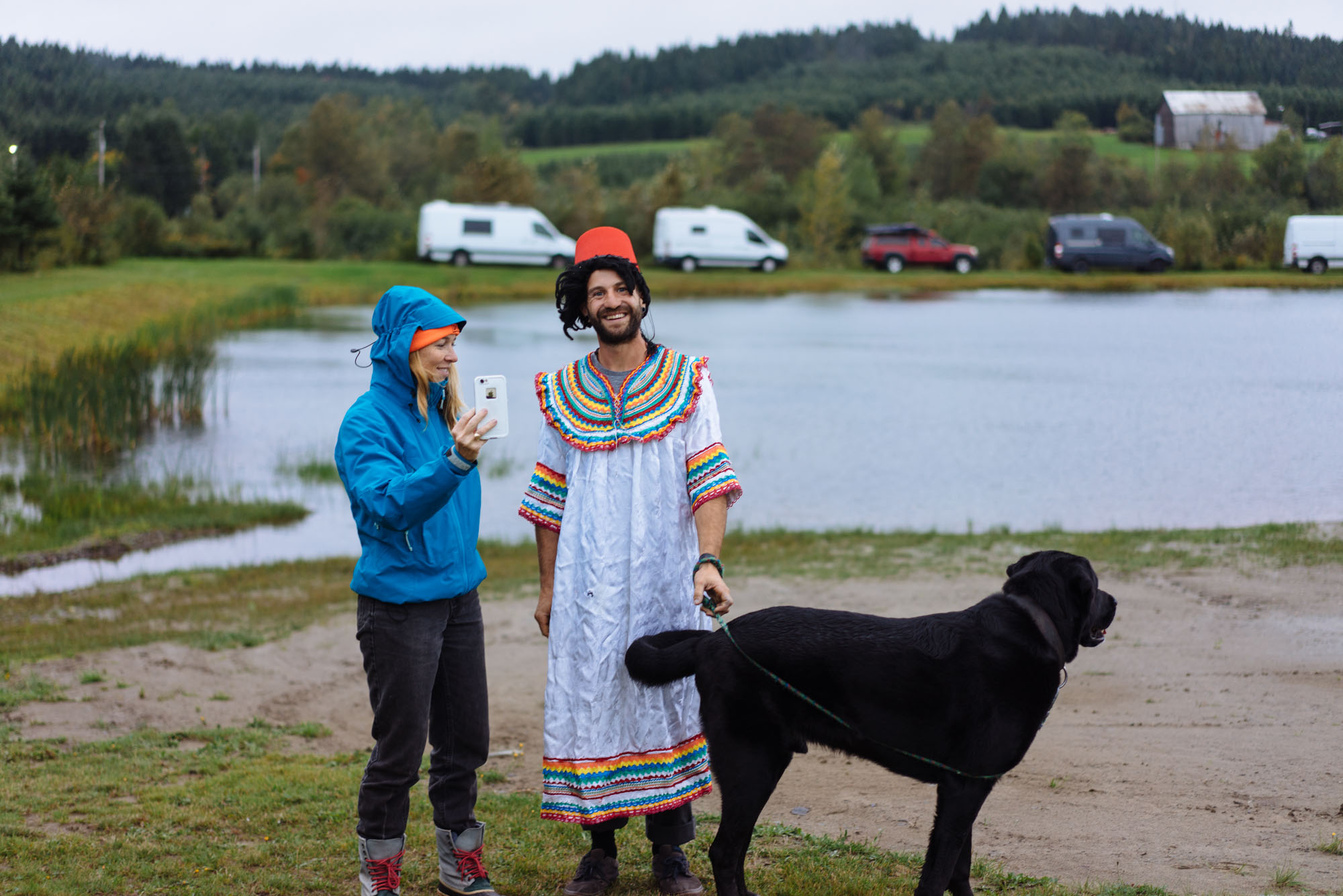 MAK, Sam, and Happy the Newfoundland