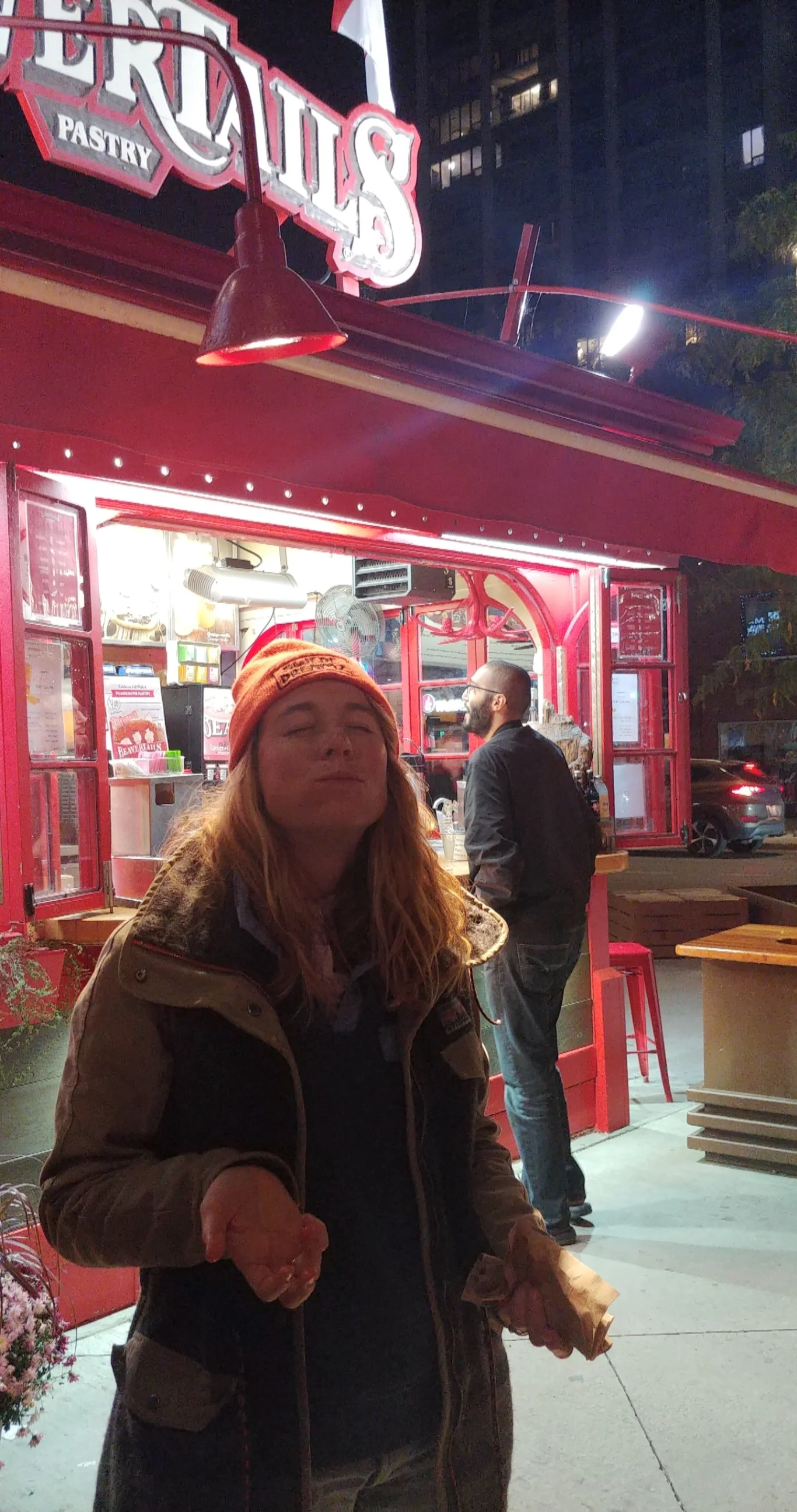 MAK enjoying said beaver tail