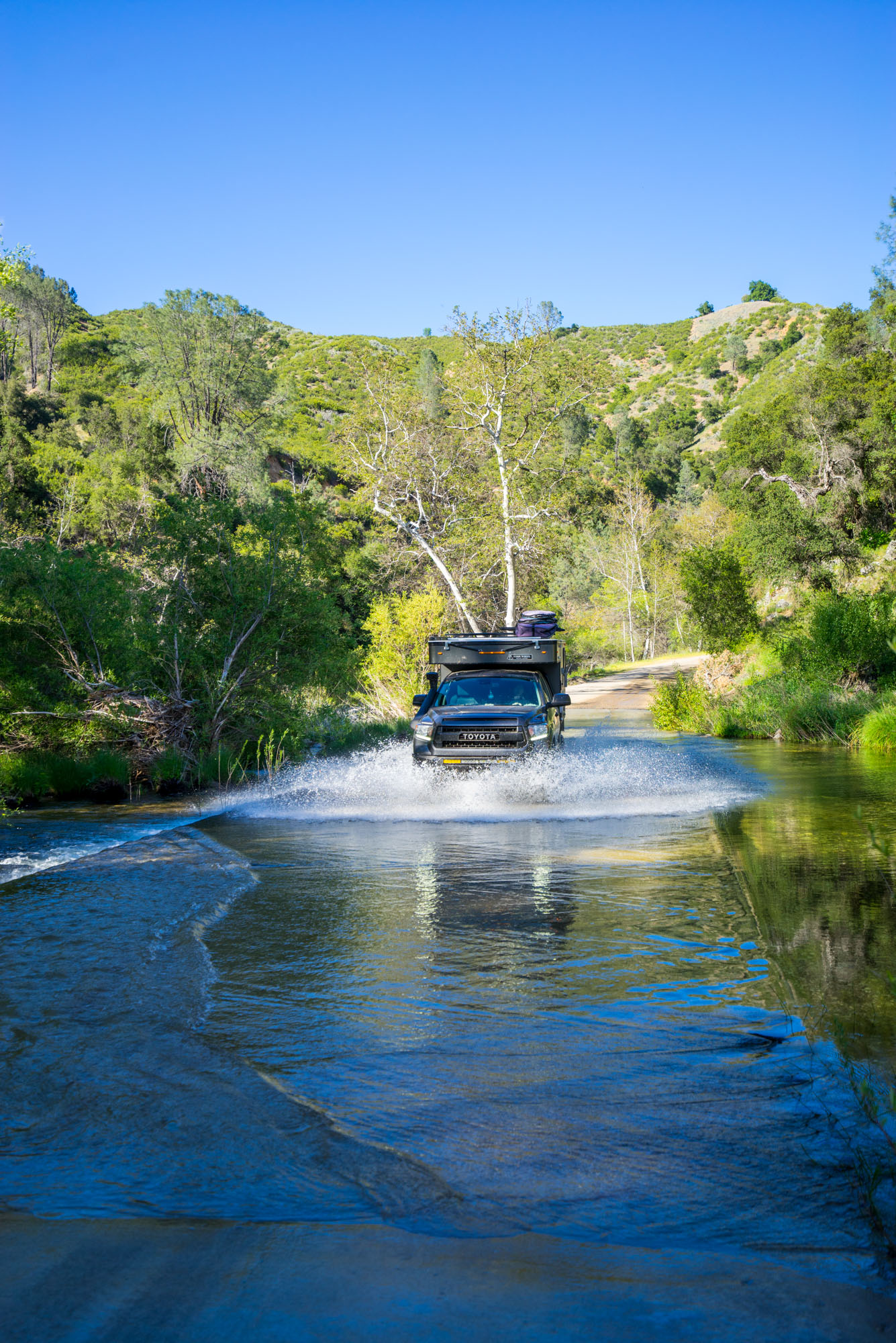 Water crossing on the way to camp