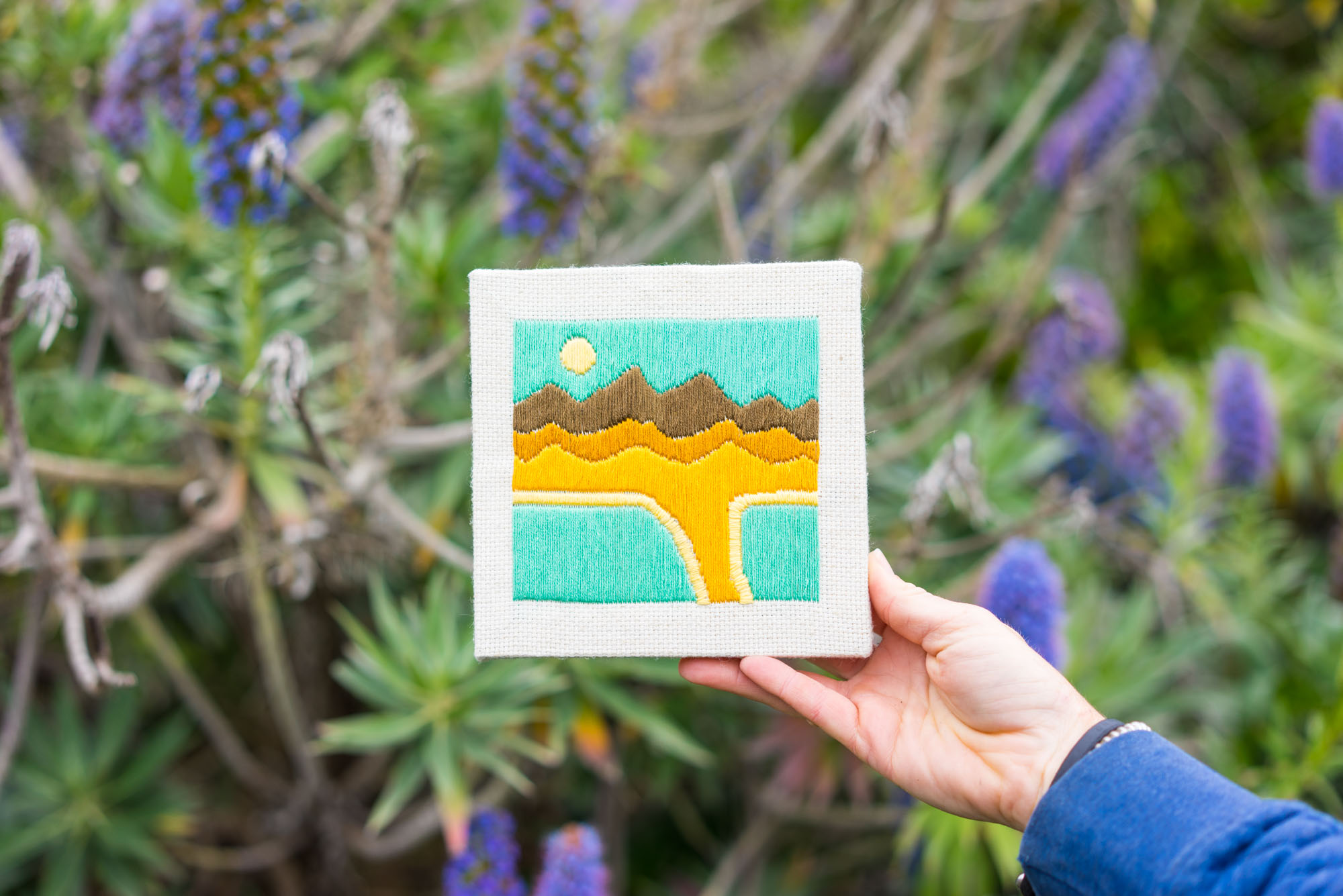 My gift to them, an embroidery of one of our favorite spots in Mexico that we visited together