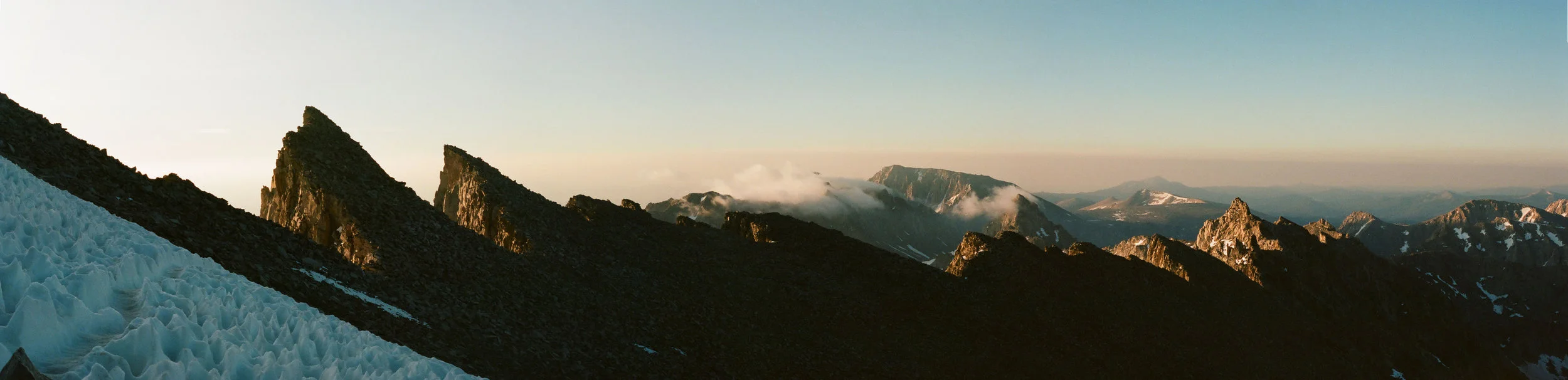 35mm pano of the last mile of trail leading to the summit of Mount Whitney