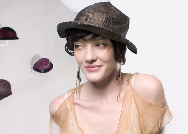 Free Form Sculpted Parisisal Women's Hat "Truffle" from The Spring 2005 Look Book for Myla & CO. in Collaboration with Deanna Anais, Stylist 