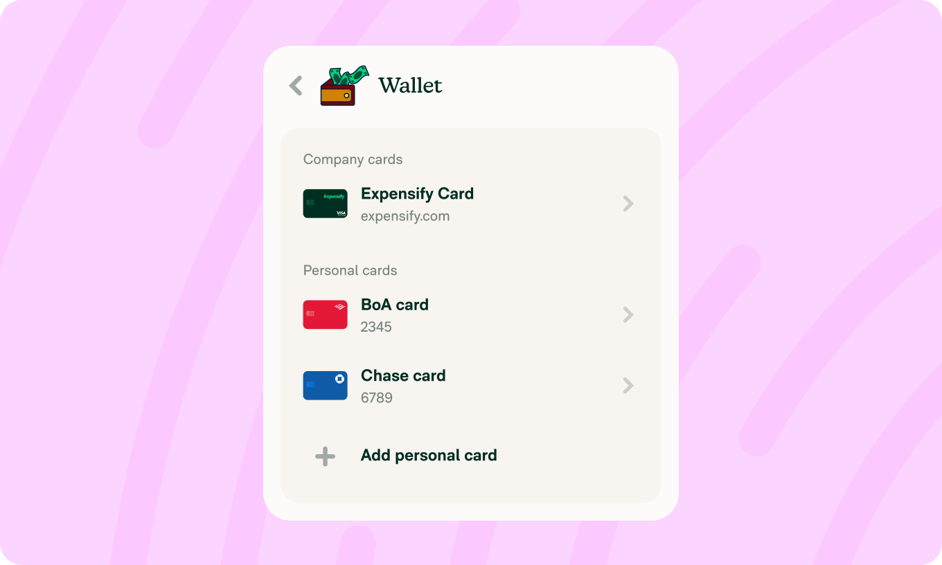 Add and manage personal cards in your Expensify Wallet