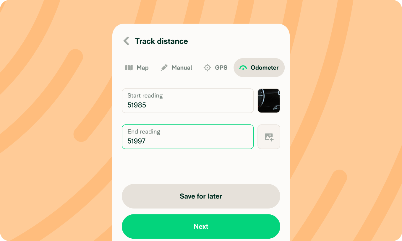 Track your driving distance by odometer with Expensify