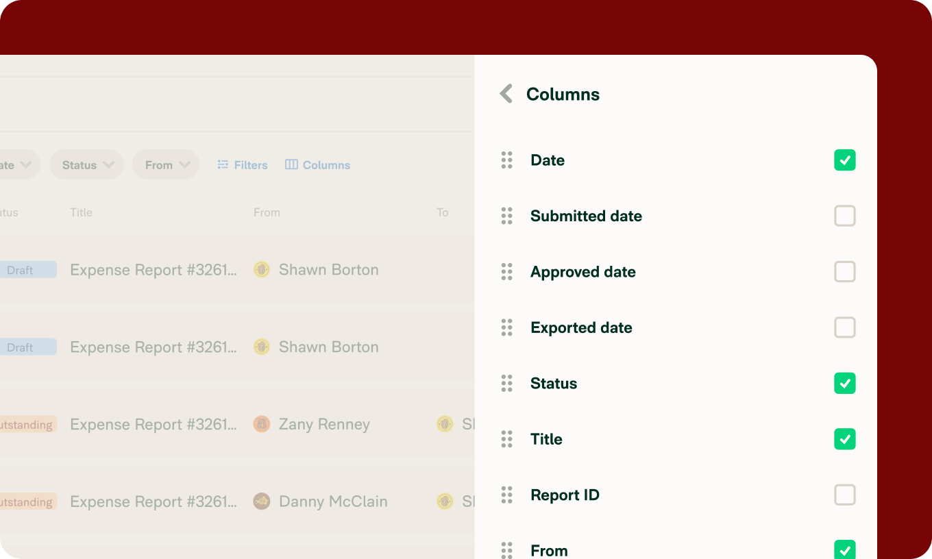 Now you can customize columns on Expensify