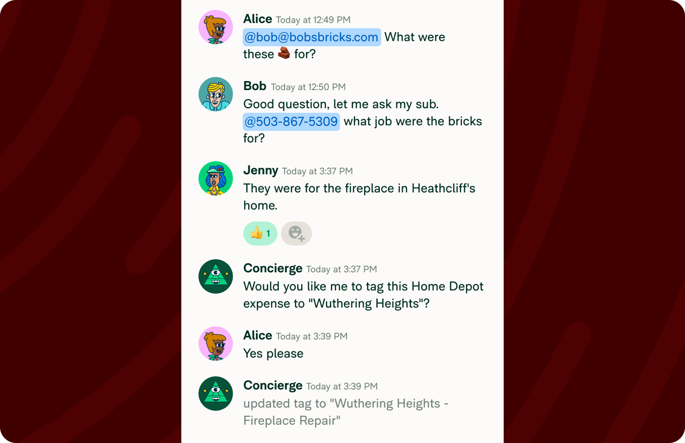 Expensify Concierge can categorize for you