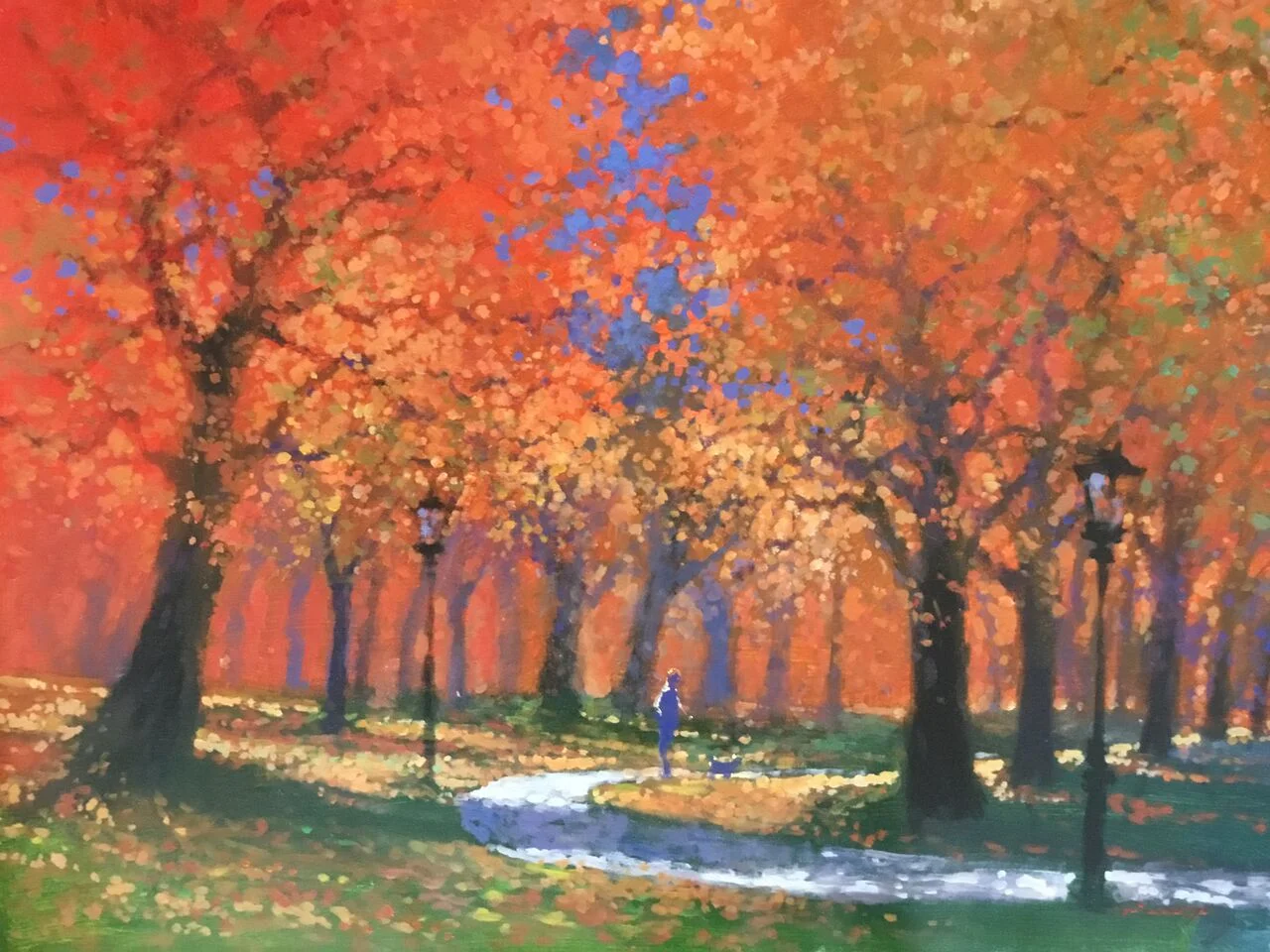 David Hinchliffe "Central Park Golden" Acrylic on Canvas 33" x 28" $2650
