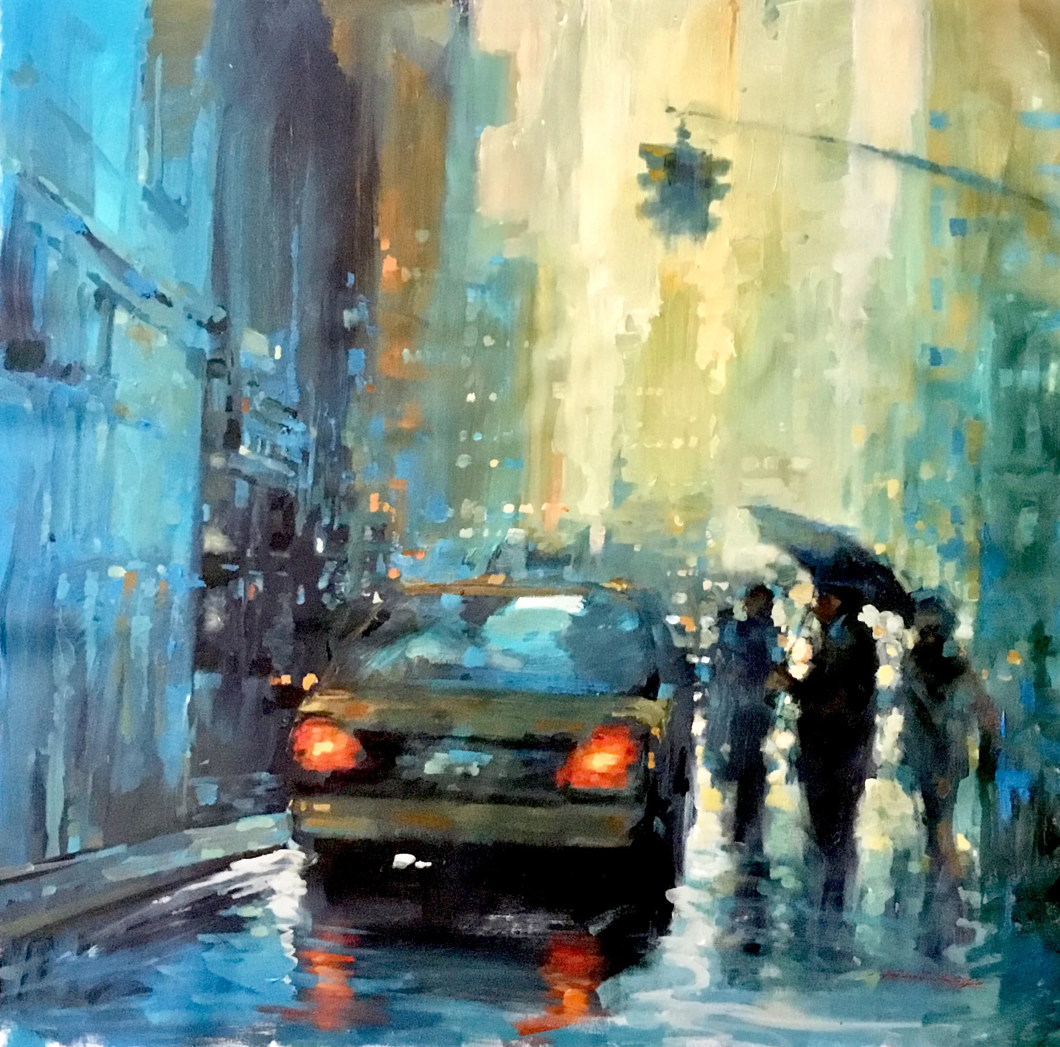David Hinchliffe "Heavy Rain" Acrylic on Canvas 32" x 32" $2550