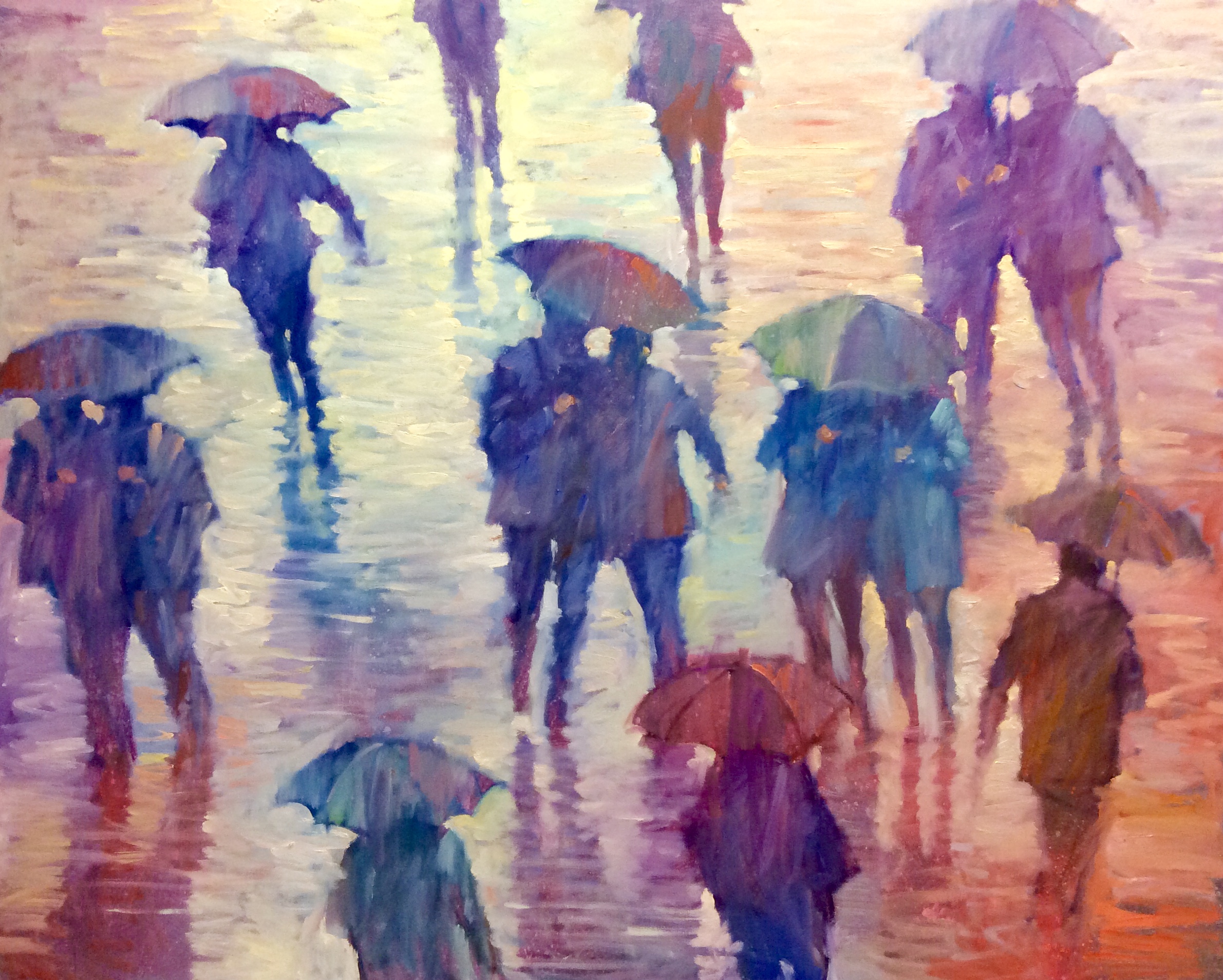 David Hinchliffe "Times Square Deluge" Oil on Canvas 60" x 48"