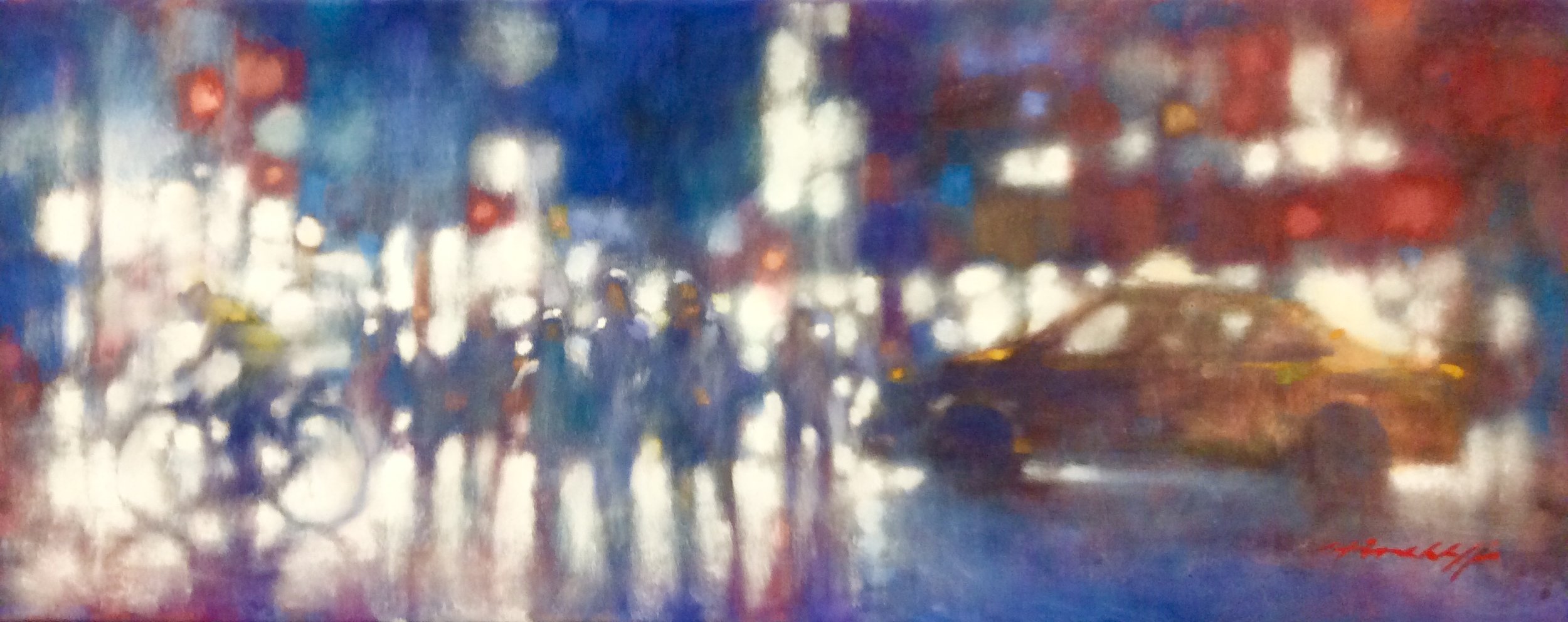 David Hinchliffe "Night Haze" Oil on Canvas 48" x 18"