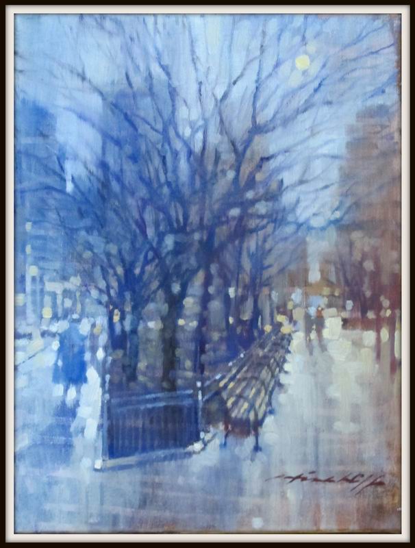 David Hinchliffe "Winter Sun" Oil on Canvas 12" x 16 "