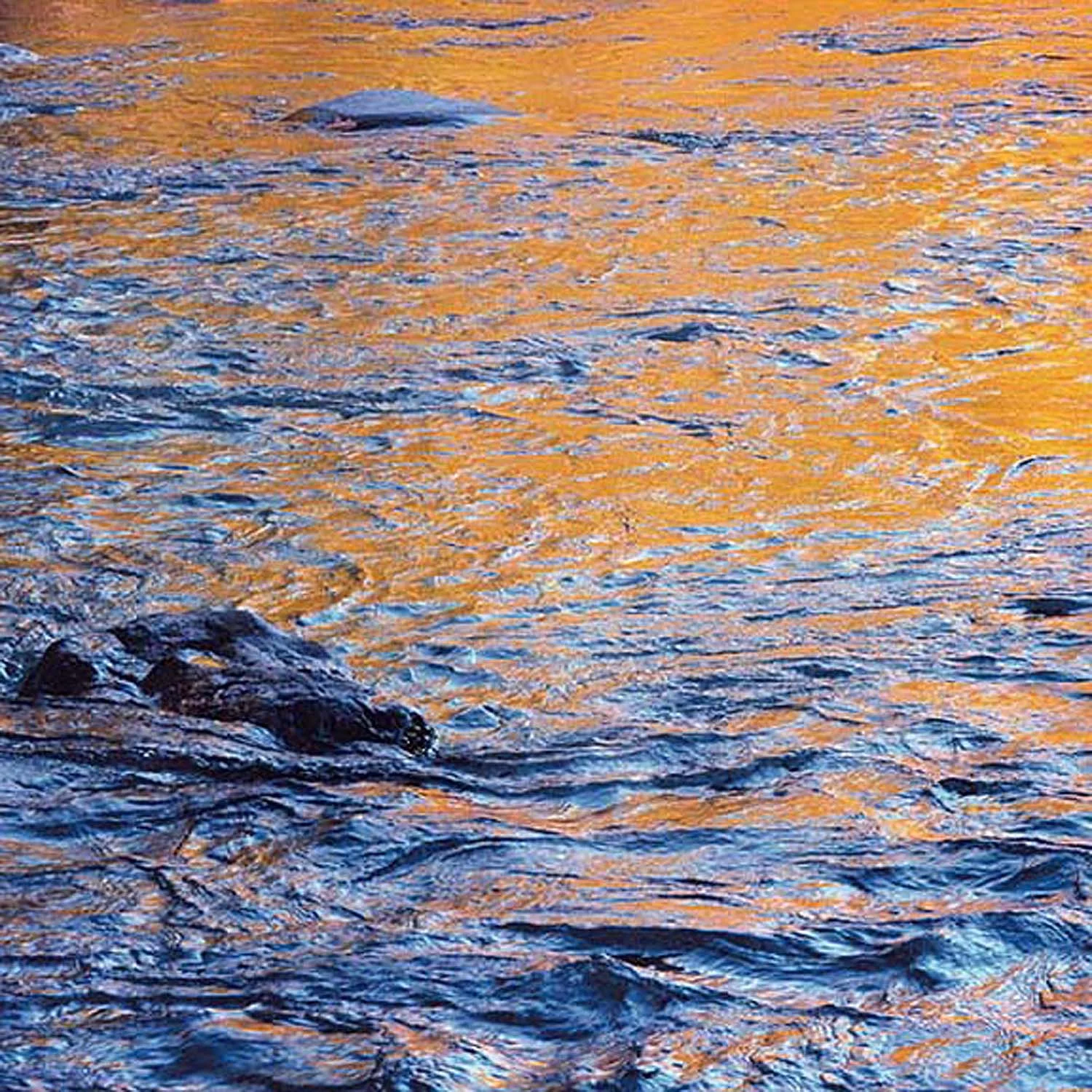 Christopher Burkett "Blue and Gold Swirling Water," Colorado Cibachrome Photograph Available in 20" x 20", 30" x 30", and 40" x 40" 