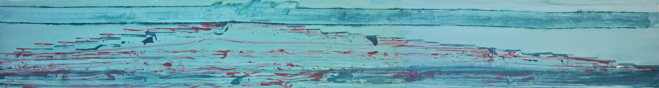 Frederick Frazowatz "Blue Mesa" Acrylic on Paper 1989 89.5” x 11.5”
