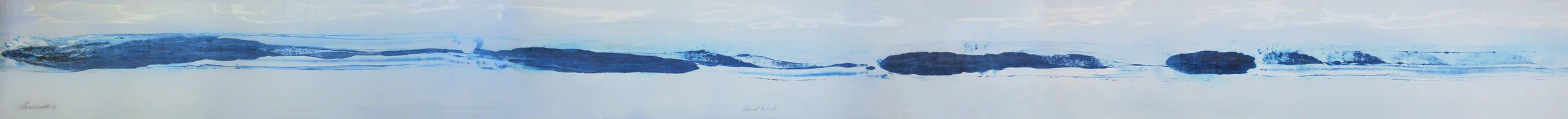 Frederick Frazowatz "Cloud Race A" Acrylic on Paper 1986 90.75” x 7.25”