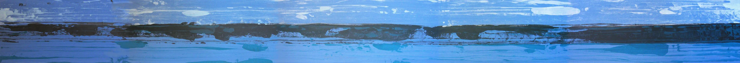 Frederick Frazowatz "Every Silver Cloud" Acrylic on Paper 1989 92.5” x 8”
