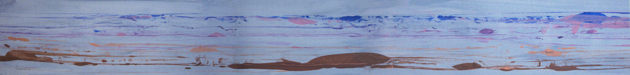 Frederick Frazowatz "Forgotten D " Acrylic on Paper 1987 68” x 7.5”