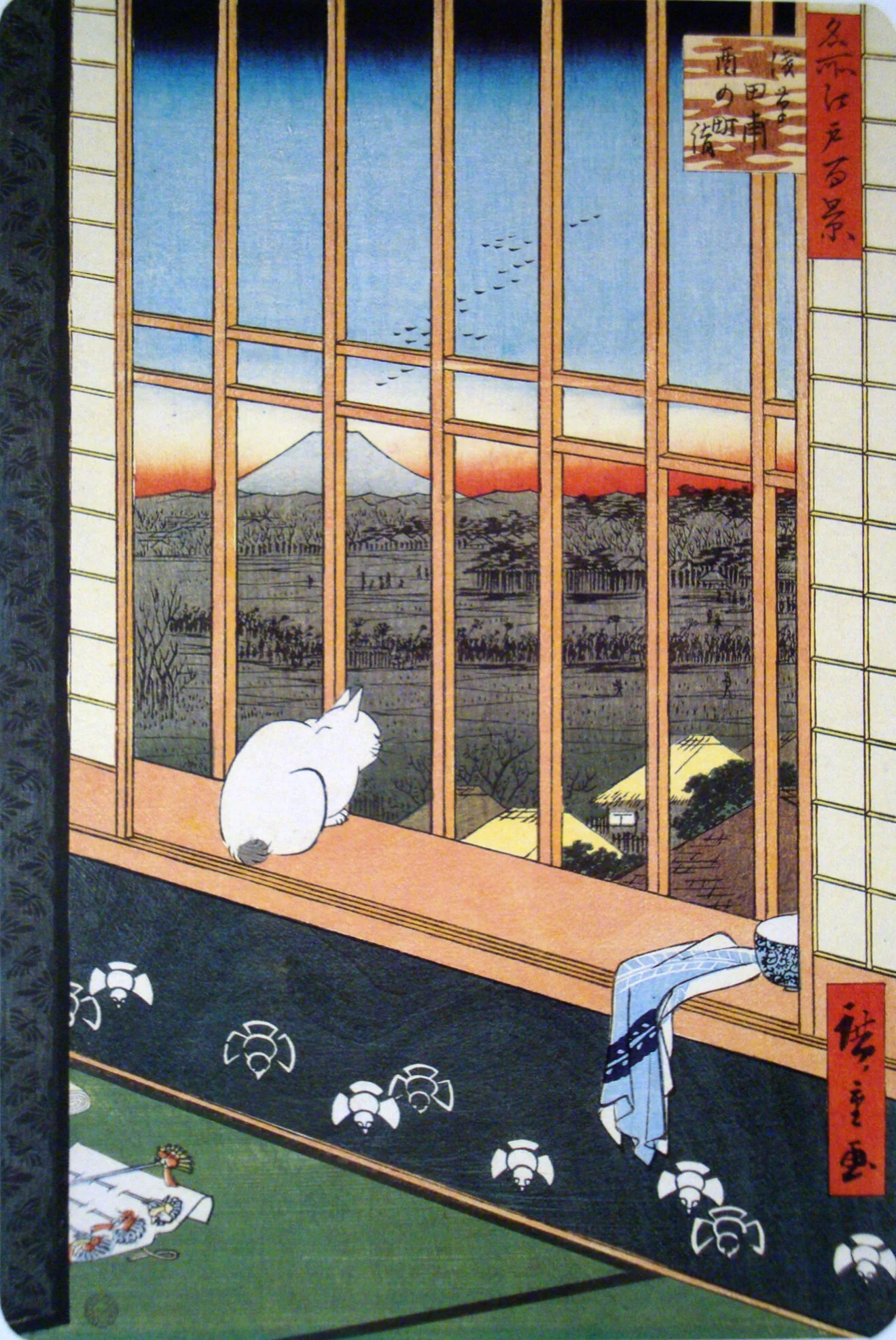 Cat in Window Ando Hiroshige Michael Ingbar Gallery