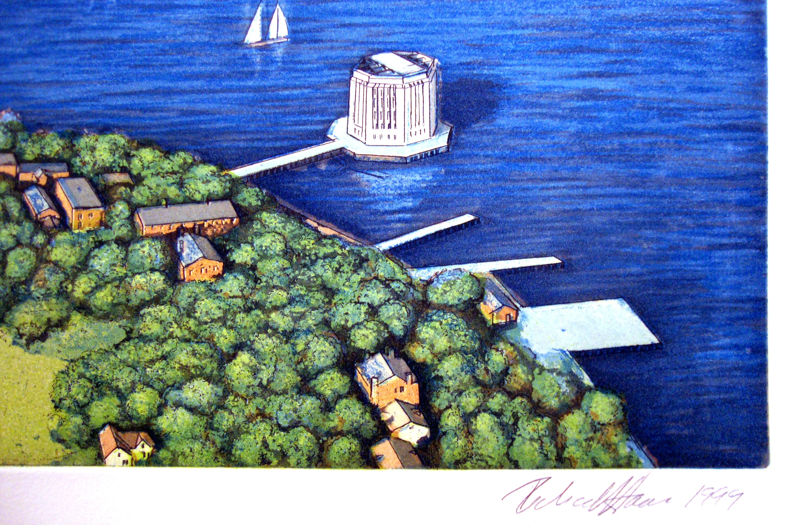 Manhattan View, Governor's Island Richard Haas Michael Ingbar Gallery