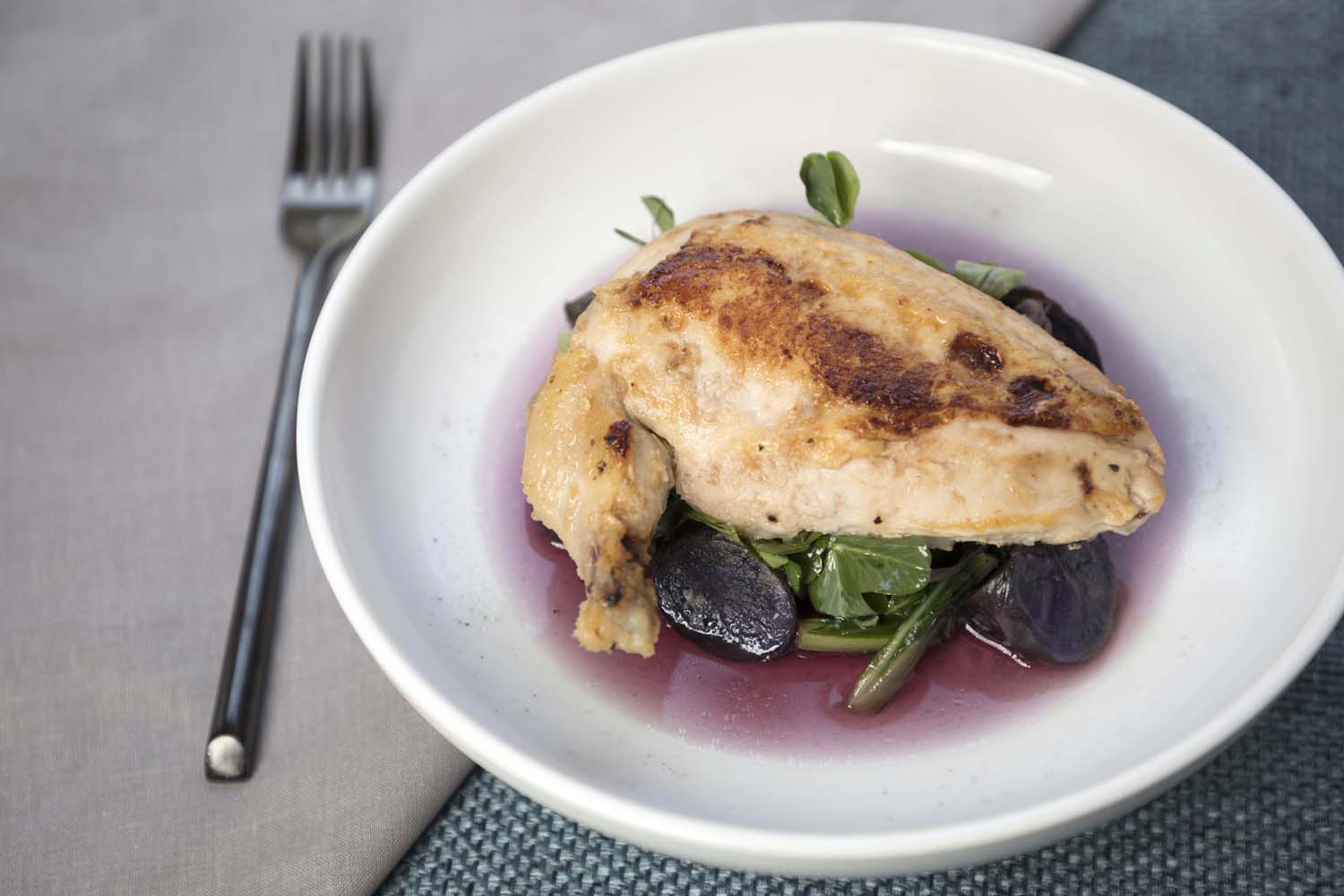 Roast Chicken Dish with Red Wine Sauce