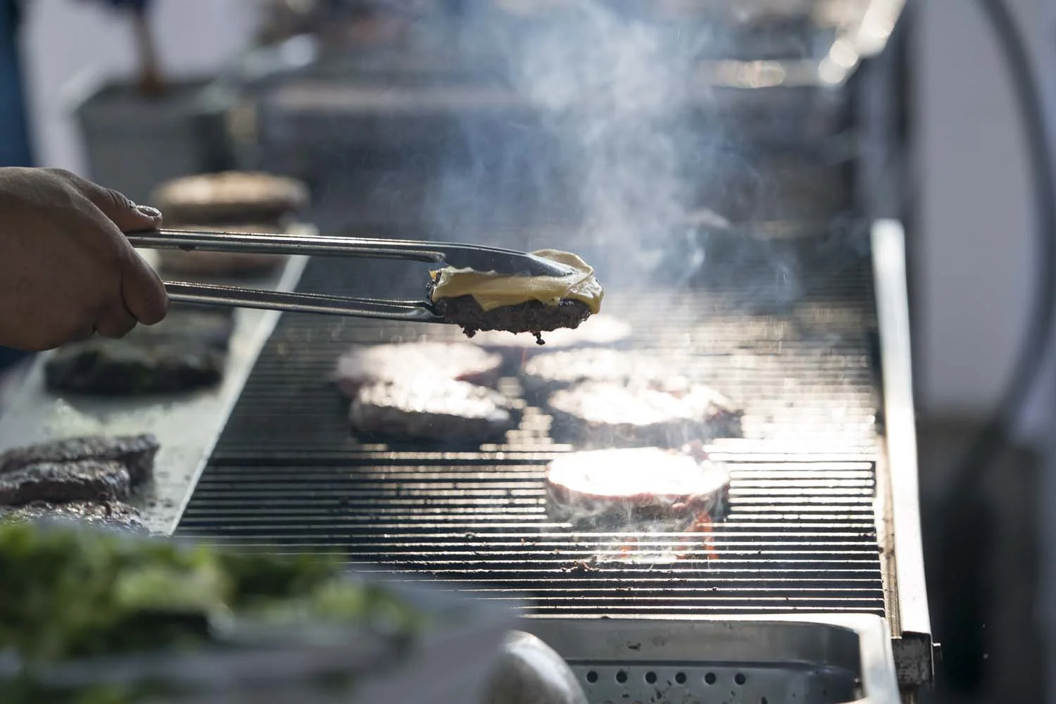 Burger Flipped over grill