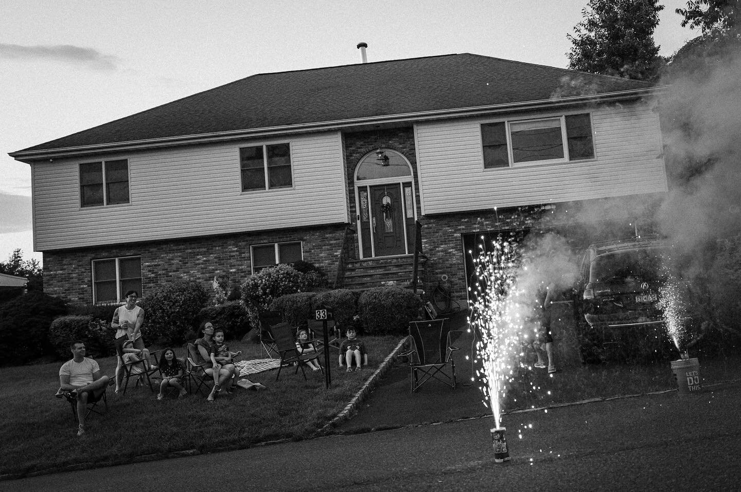 Street fireworks in our new neighborhood. The new neighbors are the best