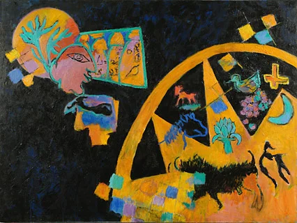  Game of Chance  Acrylic on Canvas 36" x 48" 2007 Bin A 