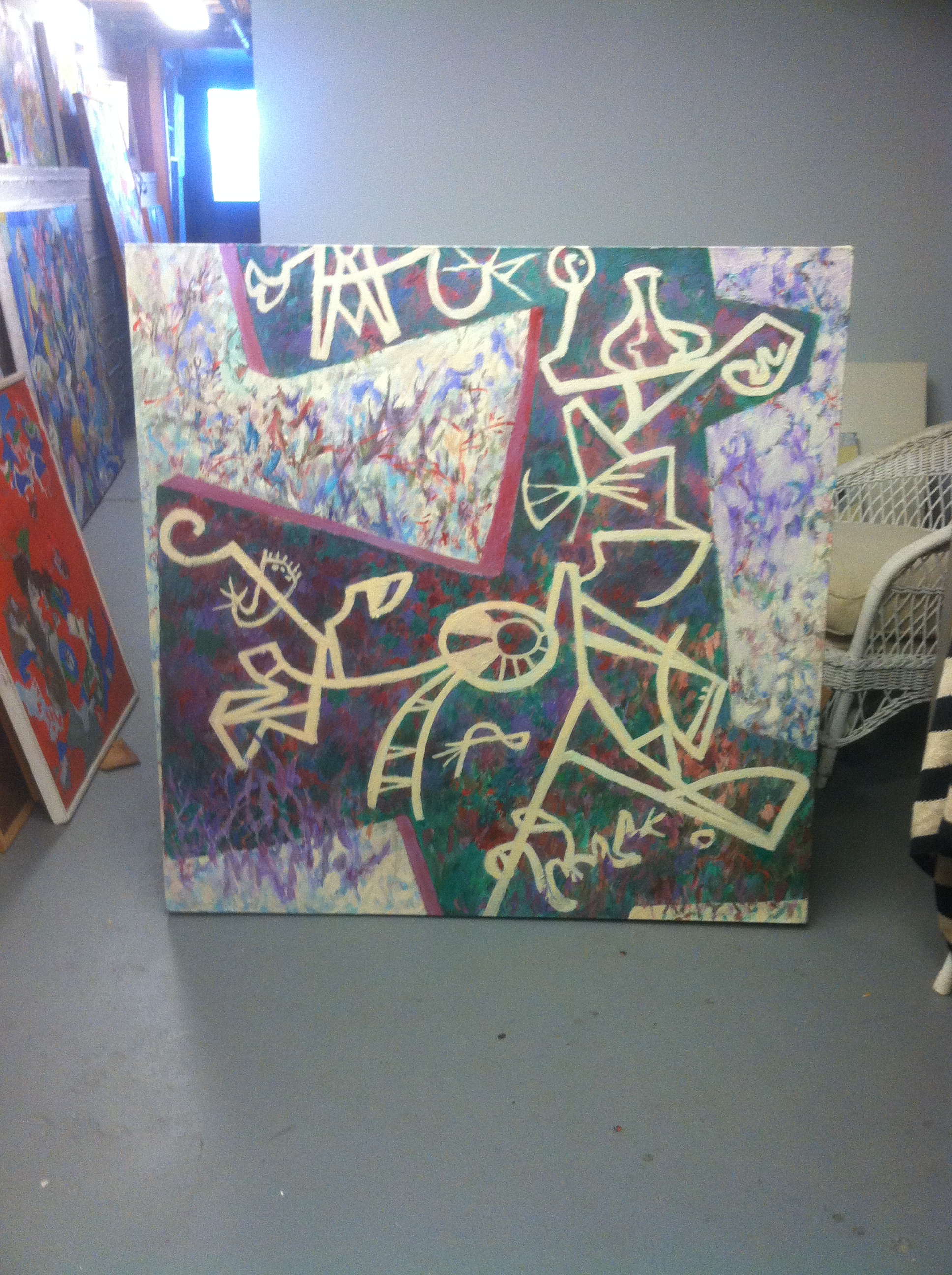  Untitled Purple and White Alpha  42 x 42  Bin E 