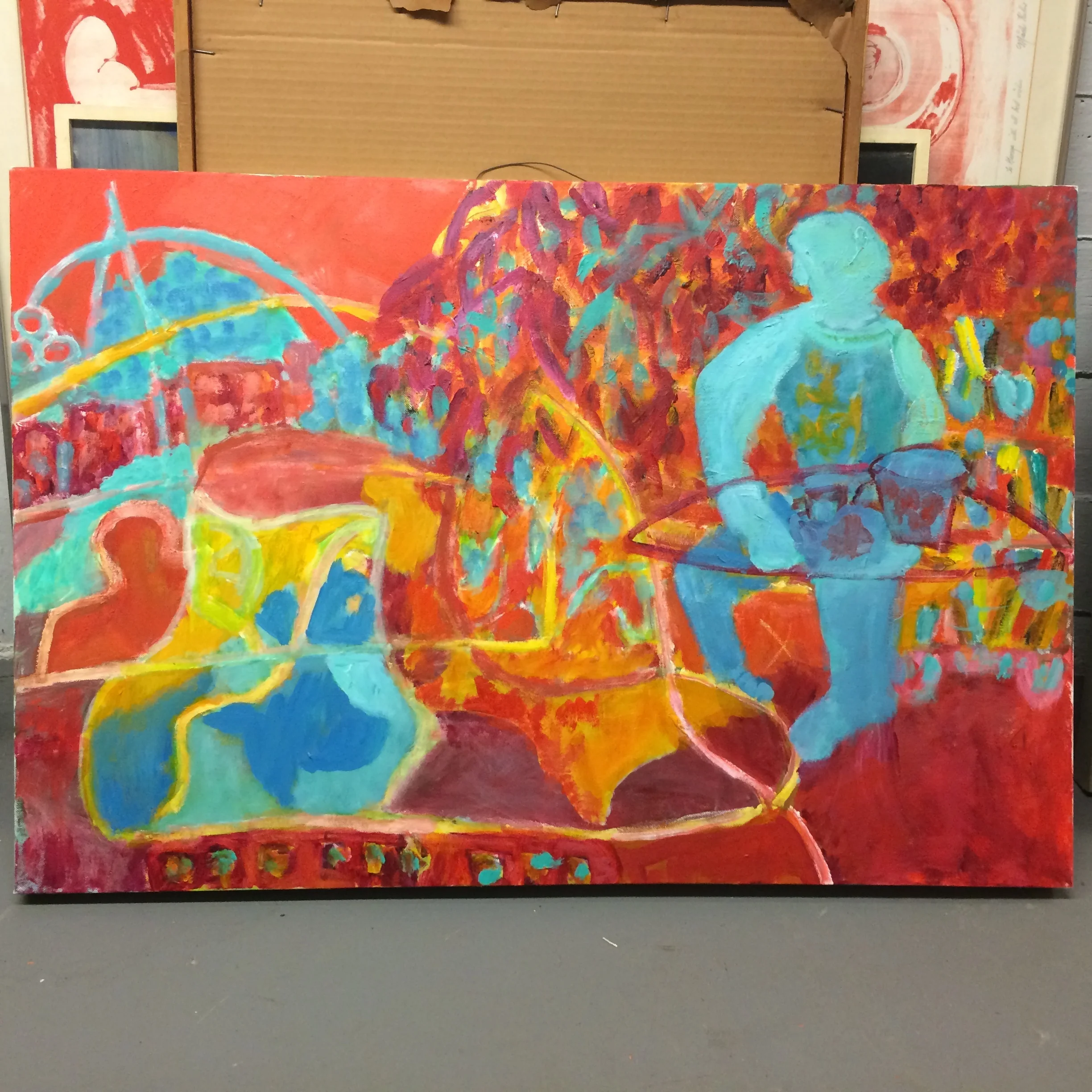  Untitled (Turquoise Figure w pitcher)  36" x 24" Bin B&nbsp; 