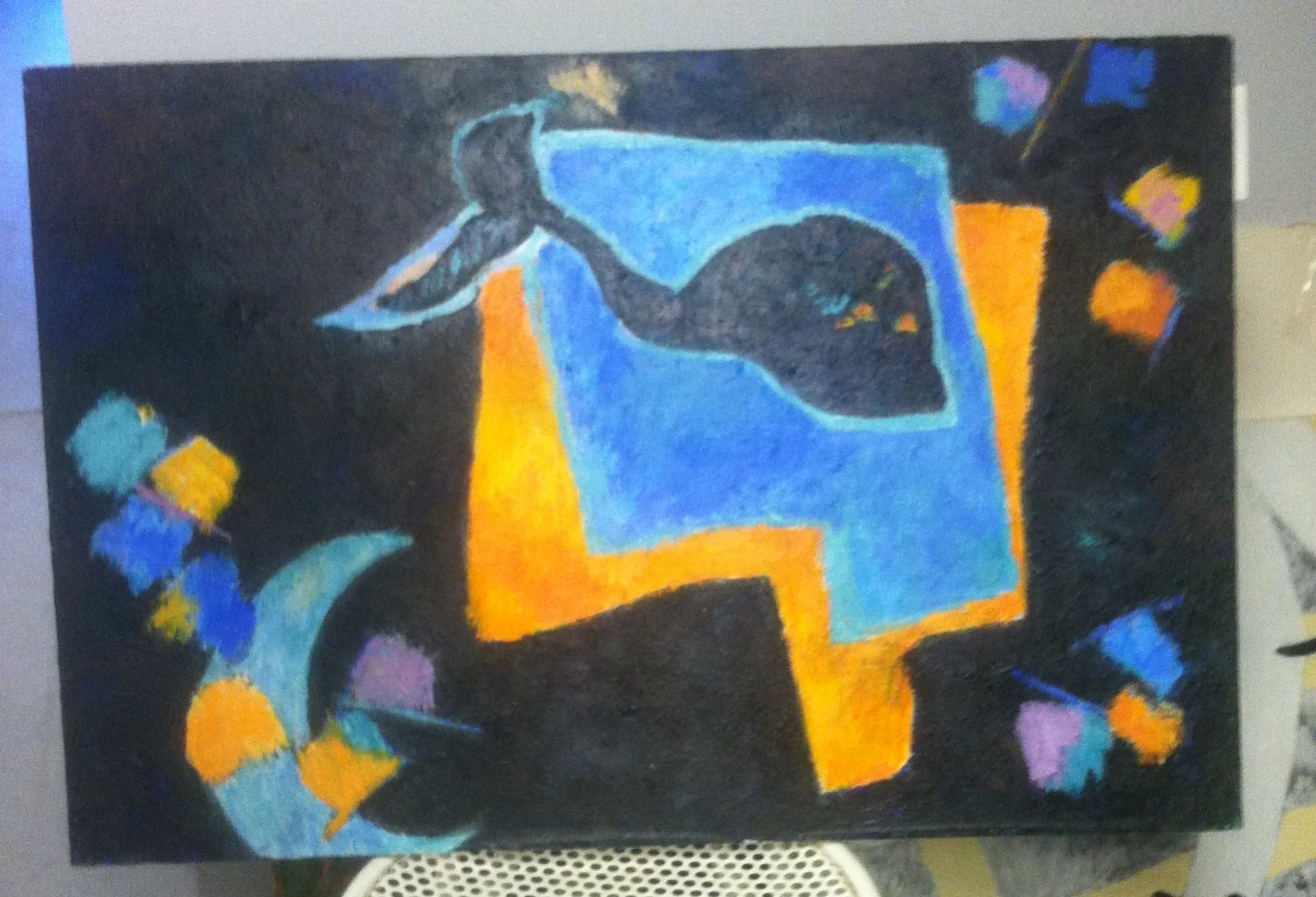  Alpha Play  36 W x 24h  Acrylic on Canvas  1998 Bin B 