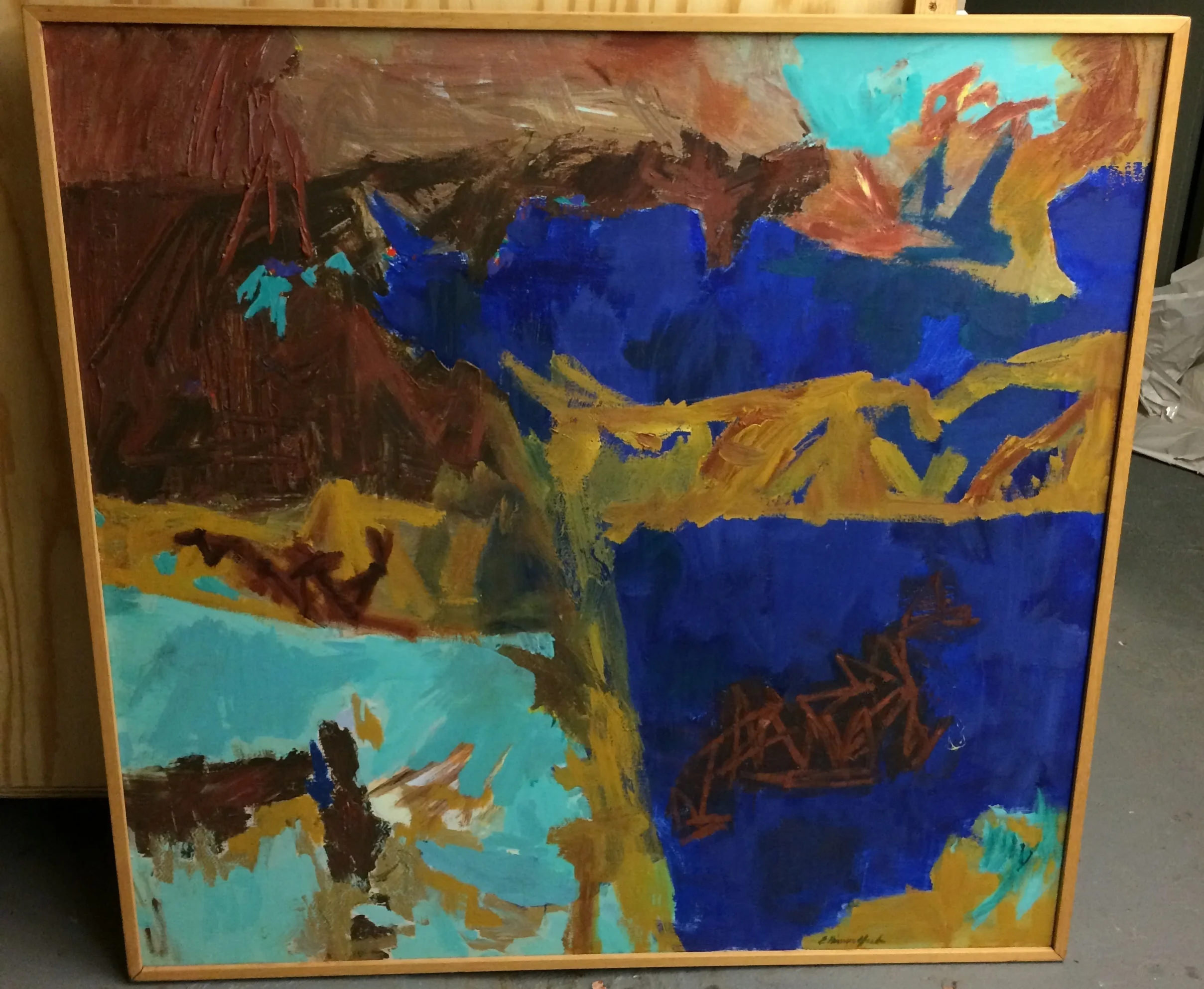 Totem for the Lake  41" x 41"&nbsp;  Acrylic on Canvas  Bin H 