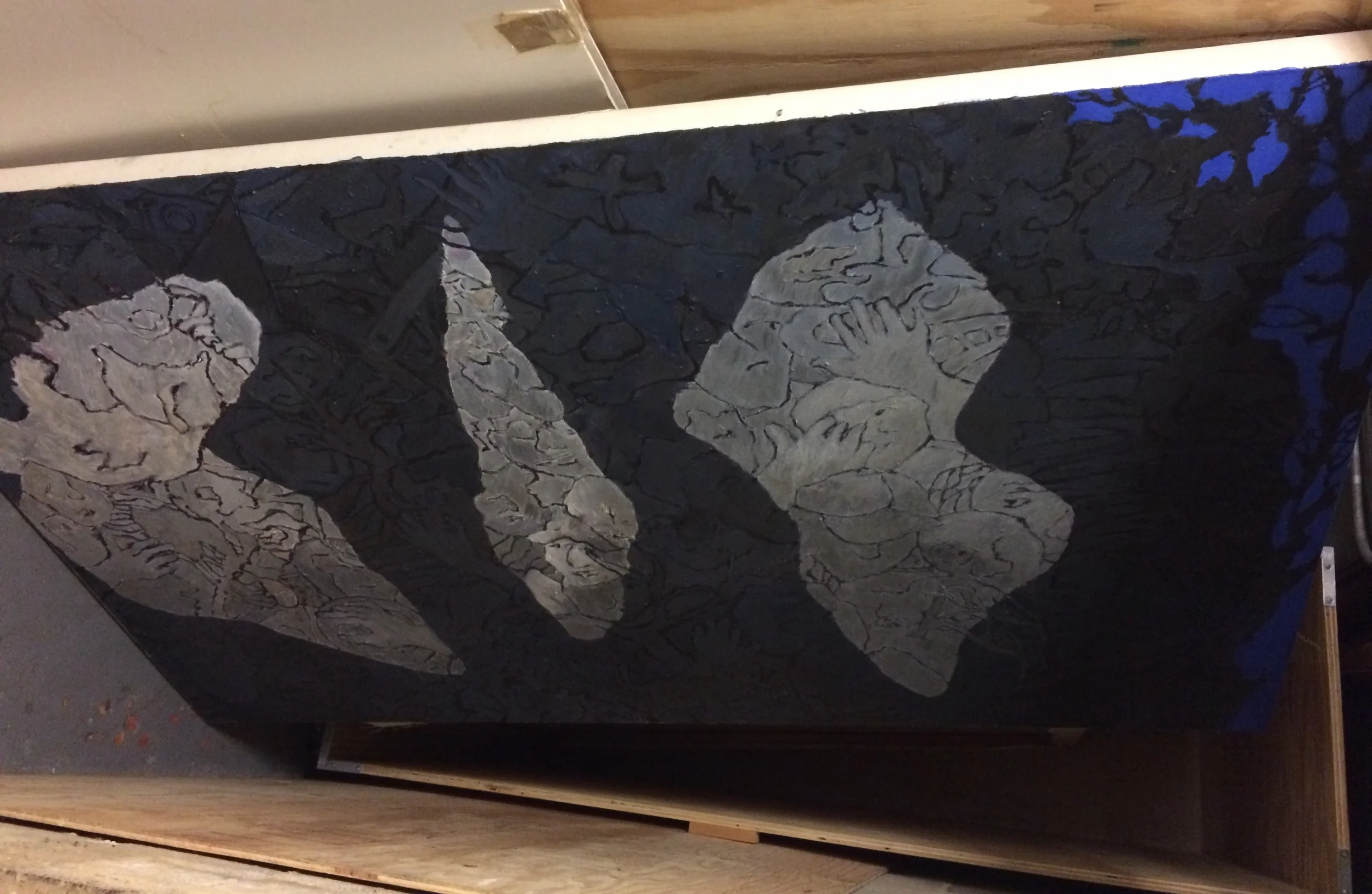  Choir  46" x 72.5h"  AC on Canvas Bin I 